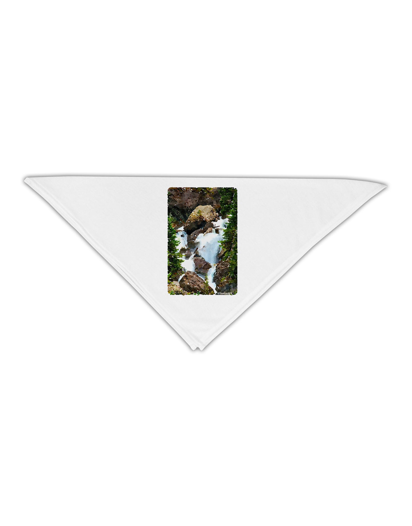 TooLoud Waterfall Watercolor Adult 19" Square Bandana-Square Bandanas-TooLoud-White-One-Size-Adult-Davson Sales