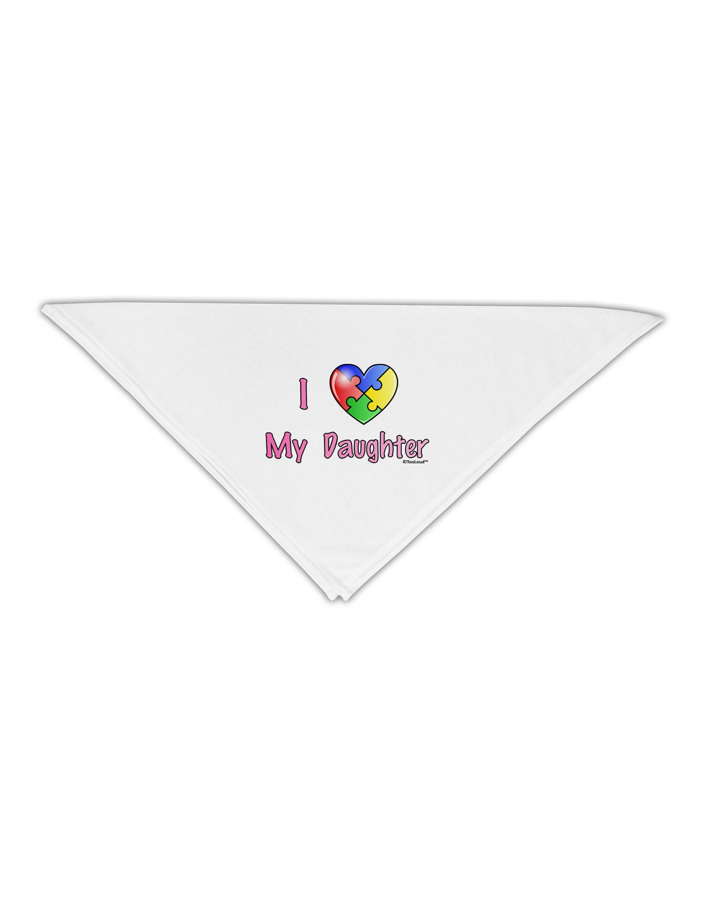 I Heart My Daughter - Autism Awareness Adult 19" Square Bandana by TooLoud-Square Bandanas-TooLoud-White-One-Size-Adult-Davson Sales