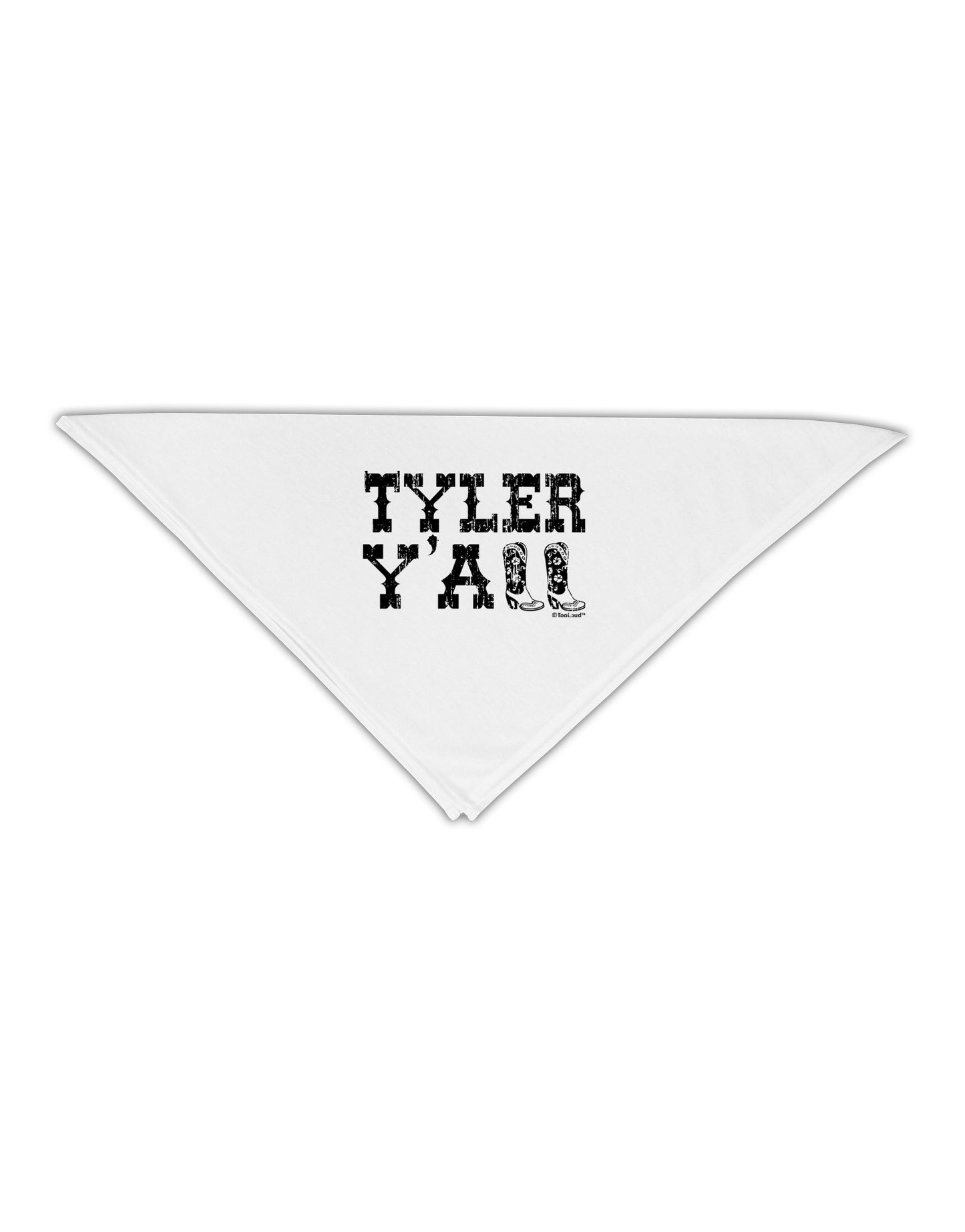 Tyler Y'all - Southwestern Style Adult 19" Square Bandana-Square Bandanas-TooLoud-White-One-Size-Adult-Davson Sales