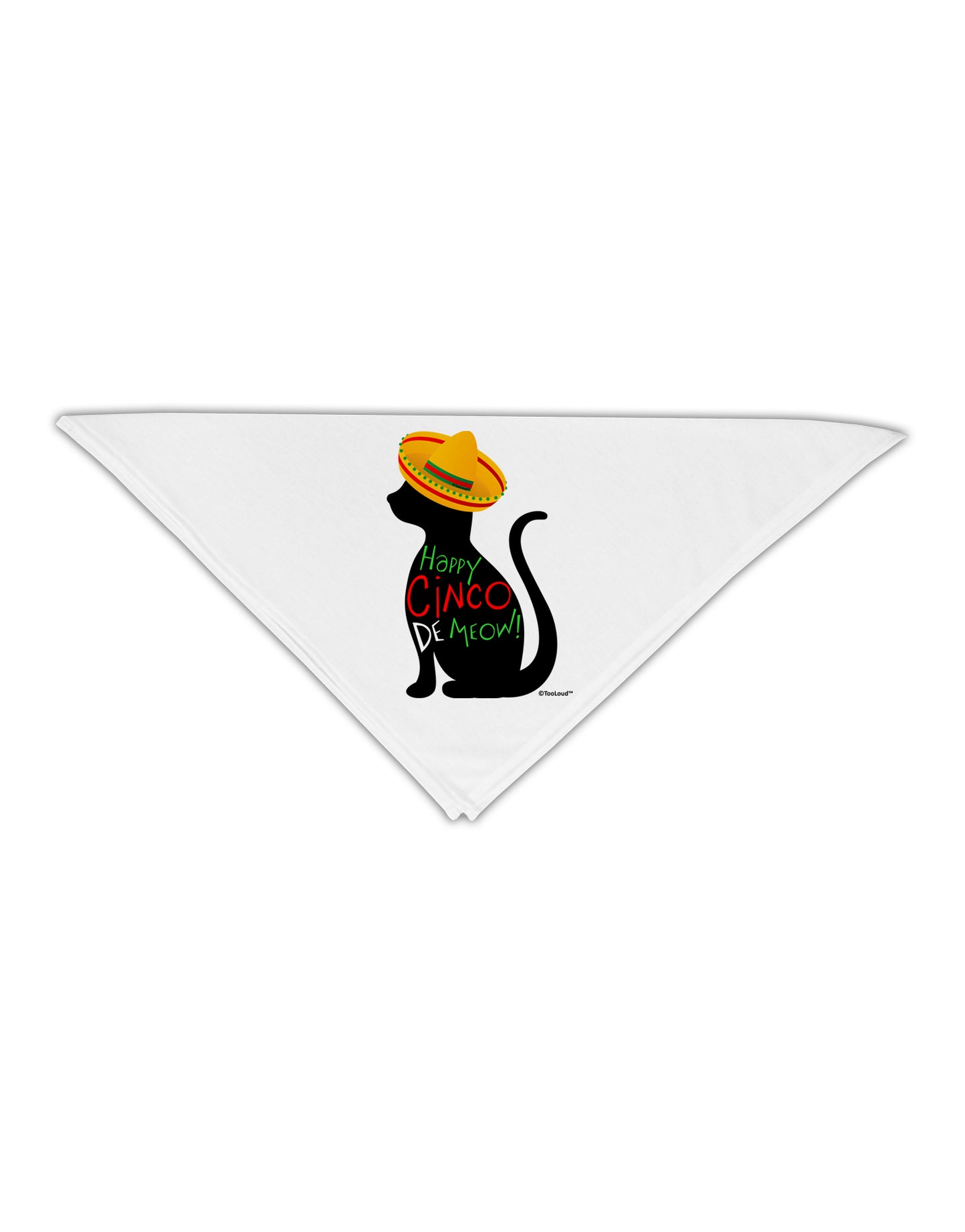 Happy Cinco de Meow - Cinco de Mayo Cat Adult 19" Square Bandana by TooLoud-Square Bandanas-TooLoud-White-One-Size-Adult-Davson Sales
