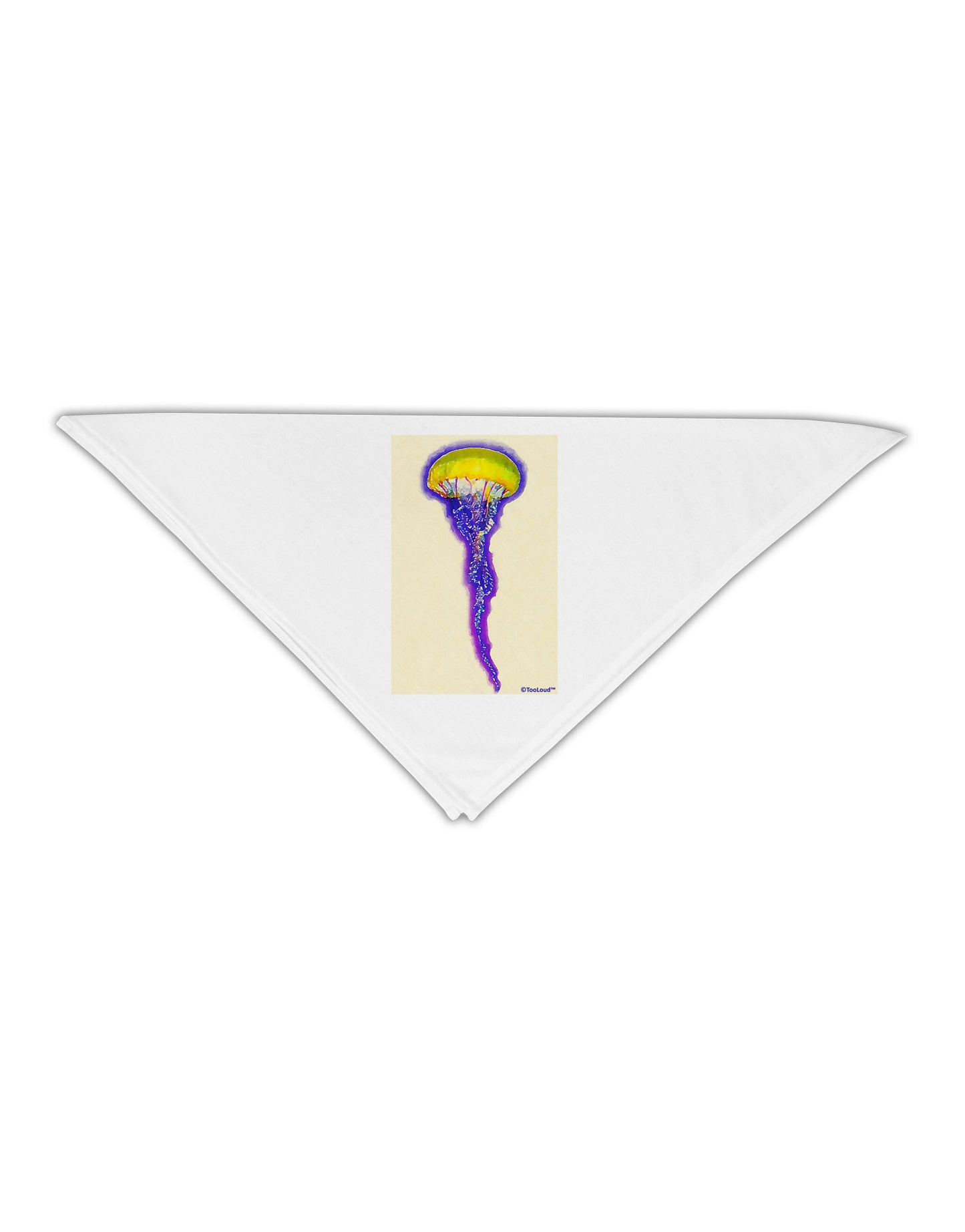 Jellyfish Outlined in Purple Watercolor Adult 19" Square Bandana-Square Bandanas-TooLoud-White-One-Size-Adult-Davson Sales