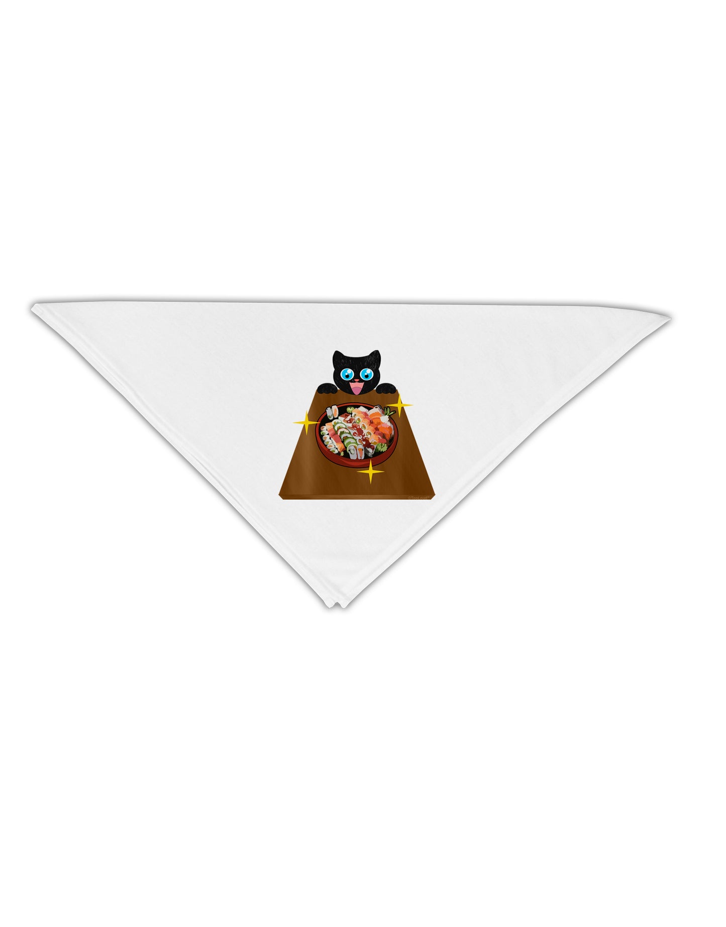 Anime Cat Loves Sushi Adult 19" Square Bandana by TooLoud-Square Bandanas-TooLoud-White-One-Size-Adult-Davson Sales