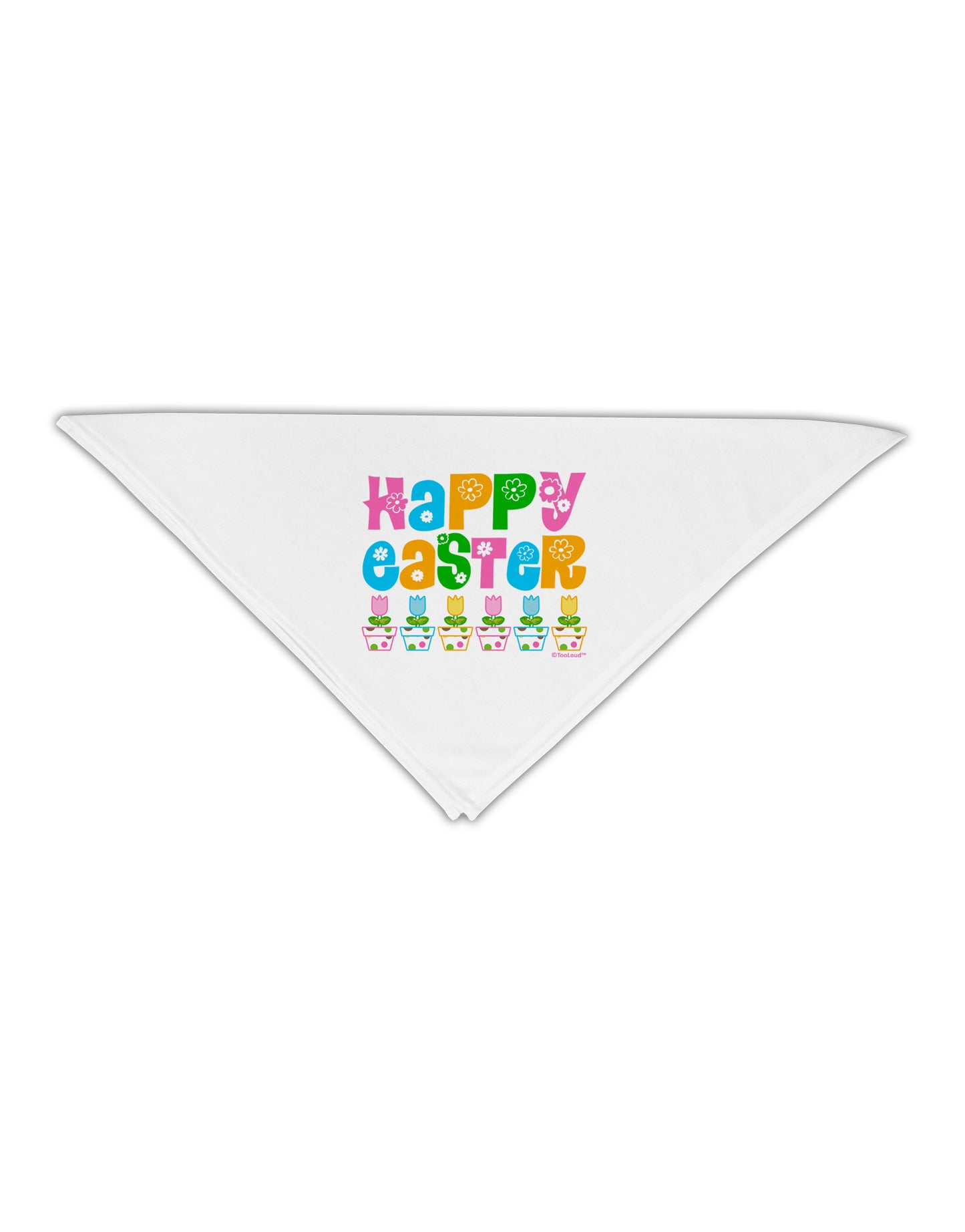 Happy Easter - Tulips Adult 19" Square Bandana by TooLoud-Square Bandanas-TooLoud-White-One-Size-Adult-Davson Sales