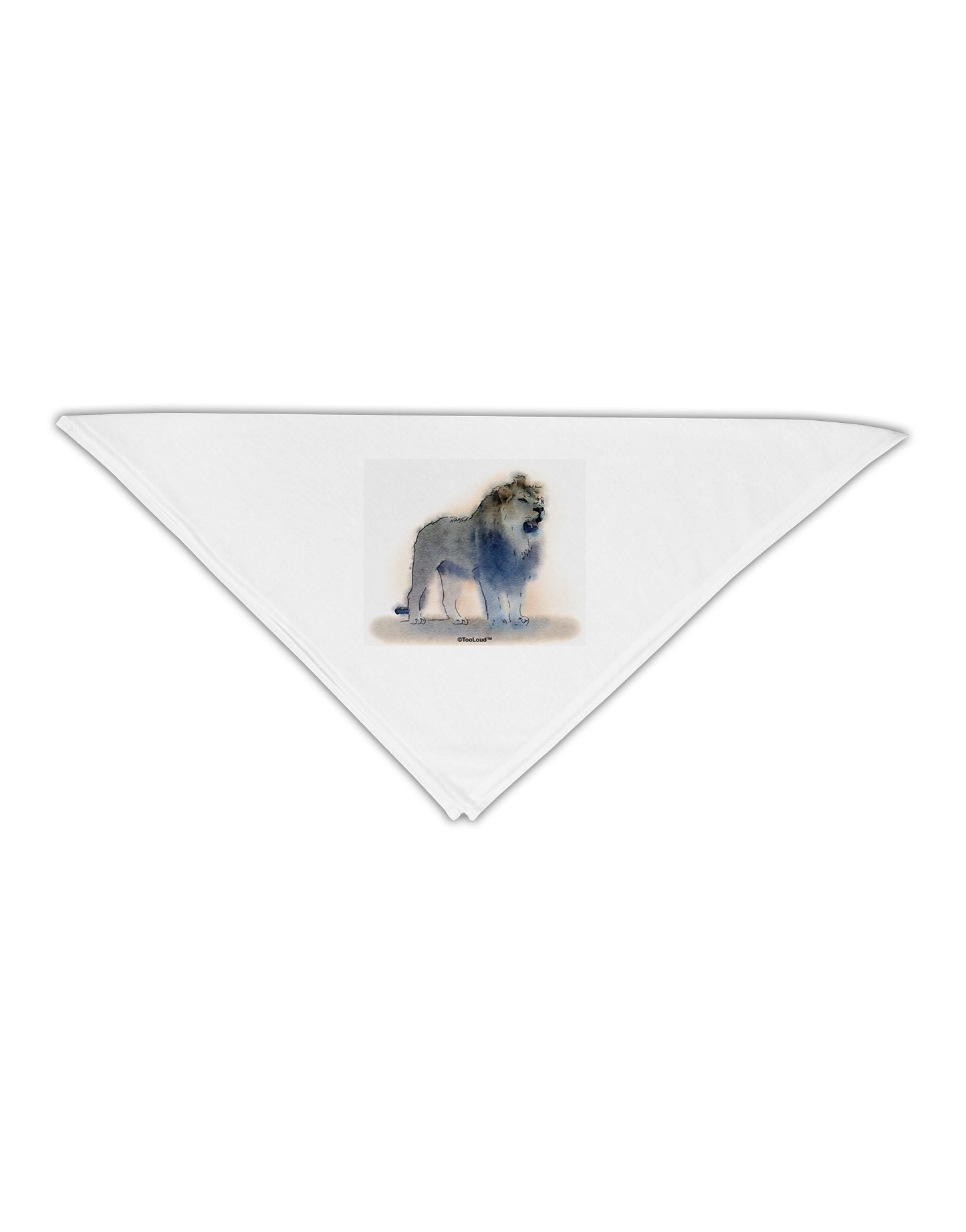 Lion Watercolor B Adult 19" Square Bandana-Square Bandanas-TooLoud-White-One-Size-Adult-Davson Sales