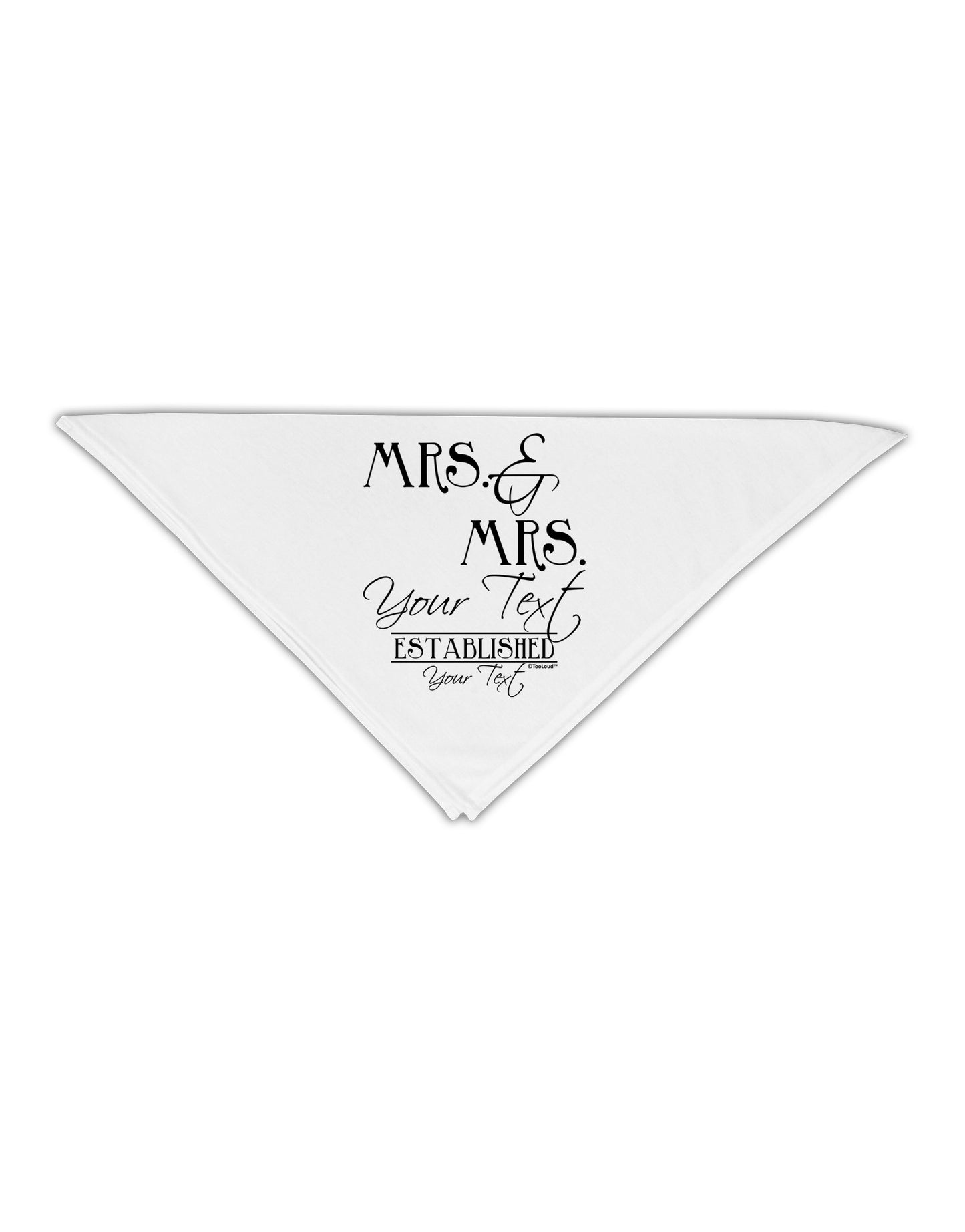 Personalized Mrs and Mrs Lesbian Wedding - Name- Established -Date- Design Adult 19" Square Bandana-Square Bandanas-TooLoud-White-One-Size-Adult-Davson Sales