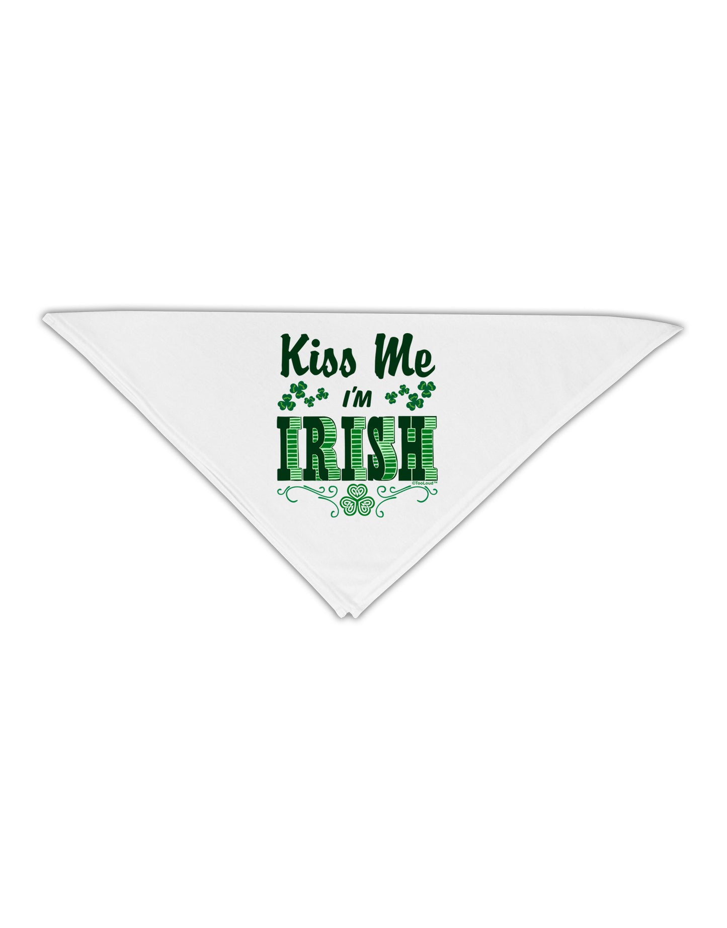 Kiss Me I'm Irish St Patricks Day Adult 19" Square Bandana-Square Bandanas-TooLoud-White-One-Size-Adult-Davson Sales