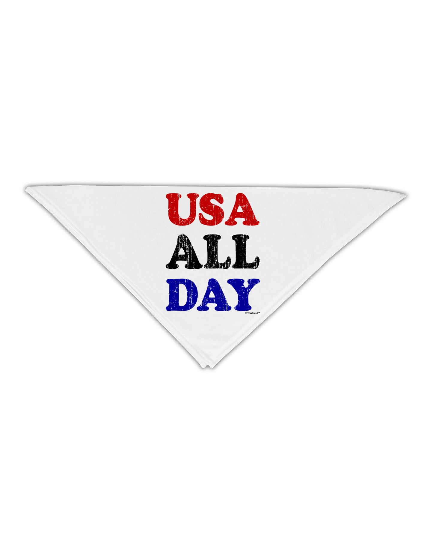 USA All Day - Distressed Patriotic Design Adult 19" Square Bandana by TooLoud-Square Bandanas-TooLoud-White-One-Size-Adult-Davson Sales