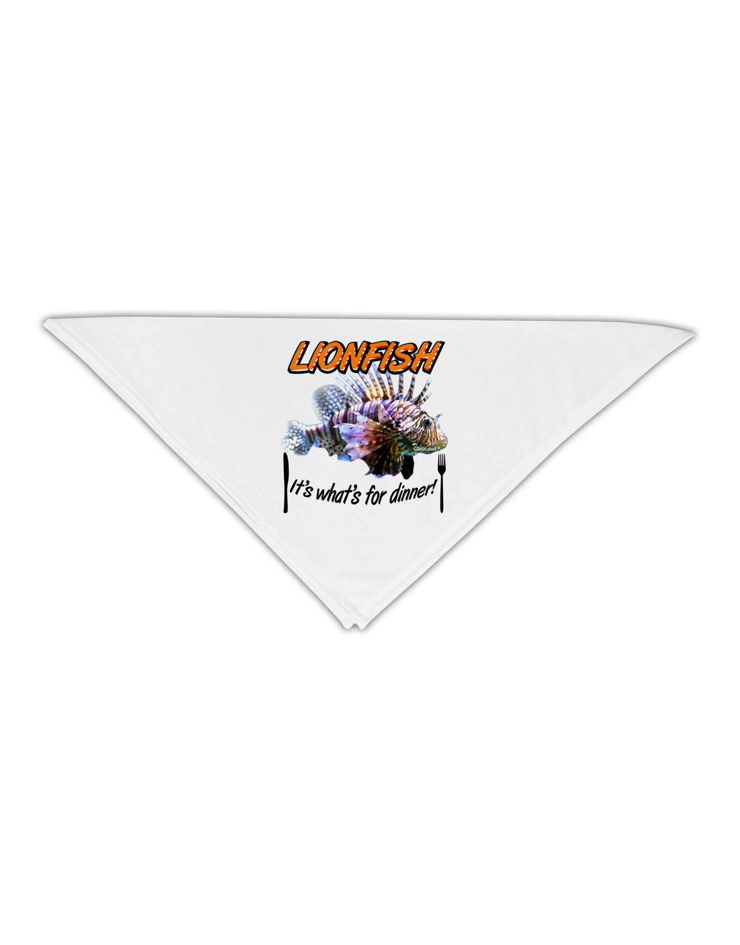 Lionfish - It's What's For Dinner Adult 19" Square Bandana-Square Bandanas-TooLoud-White-One-Size-Adult-Davson Sales