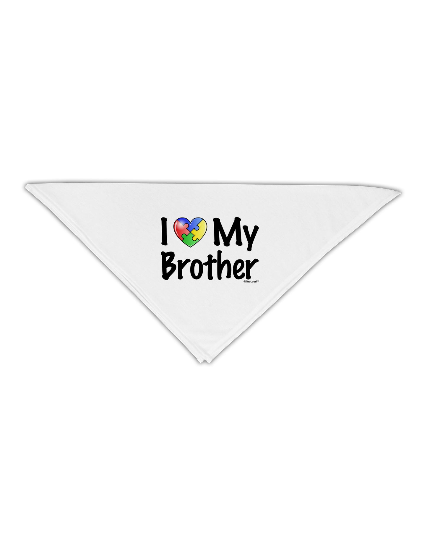 I Heart My Brother - Autism Awareness Adult 19" Square Bandana by TooLoud-Square Bandanas-TooLoud-White-One-Size-Adult-Davson Sales