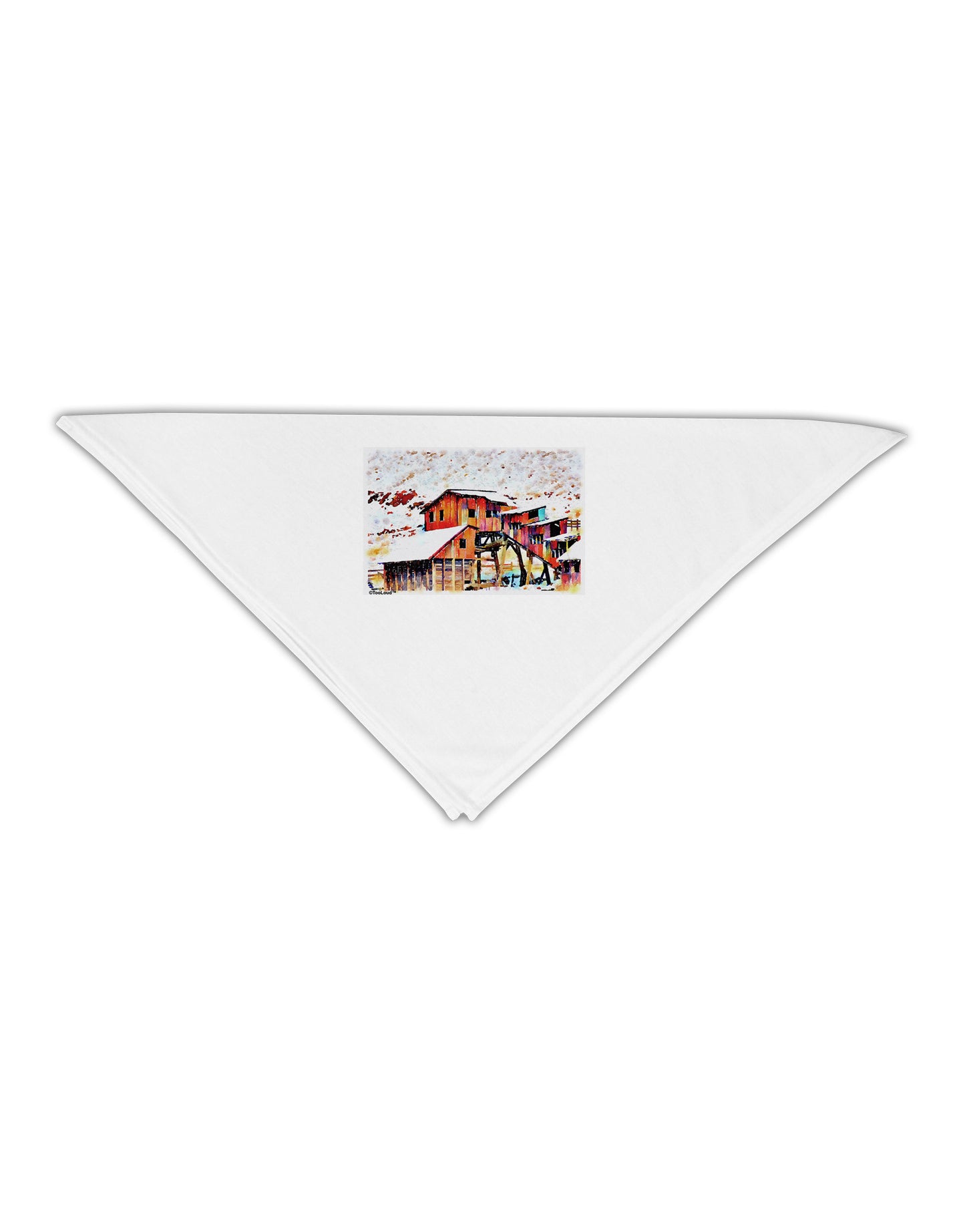 Mine Scene Colorado Watercolor Adult 19" Square Bandana-Square Bandanas-TooLoud-White-One-Size-Adult-Davson Sales