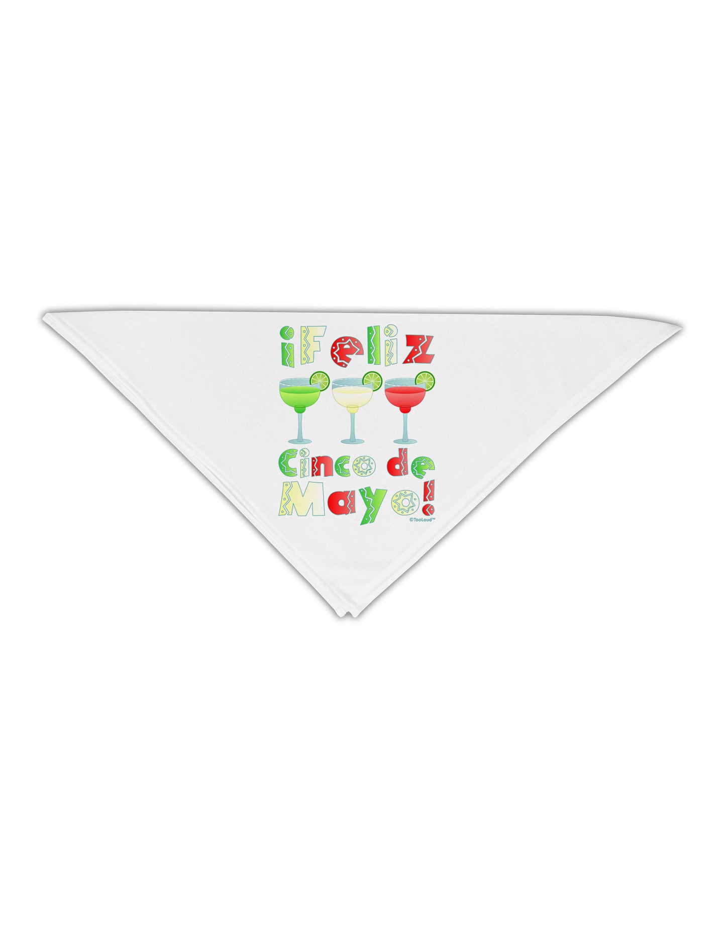 Margaritas - Mexican Flag Colors - Feliz Cinco de Mayo Adult 19" Square Bandana by TooLoud-Square Bandanas-TooLoud-White-One-Size-Adult-Davson Sales