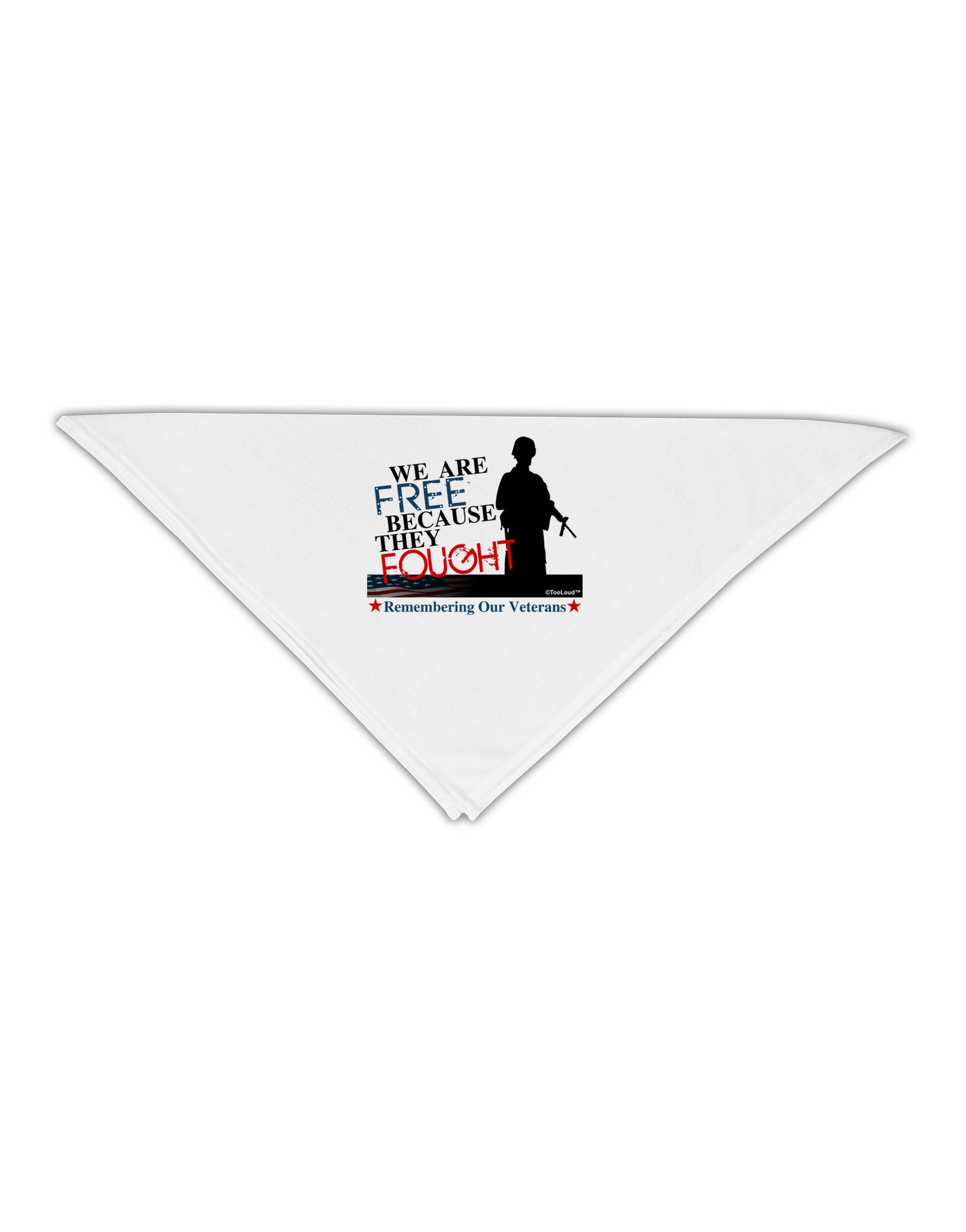 Because They Fought - Veterans Adult 19" Square Bandana-Square Bandanas-TooLoud-White-One-Size-Adult-Davson Sales