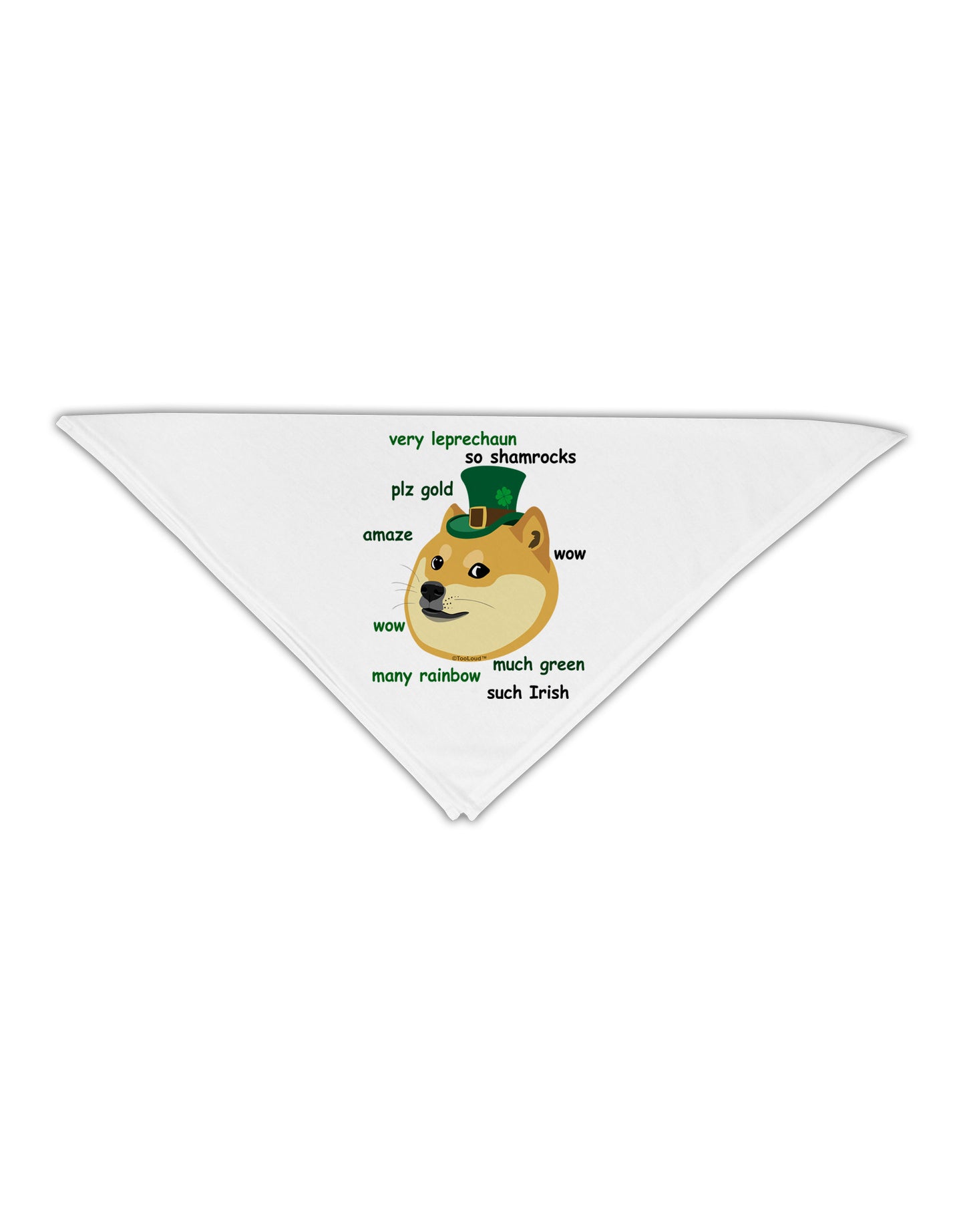 St Patricks Day Leprechaun Doge Adult 19" Square Bandana-Square Bandanas-TooLoud-White-One-Size-Adult-Davson Sales