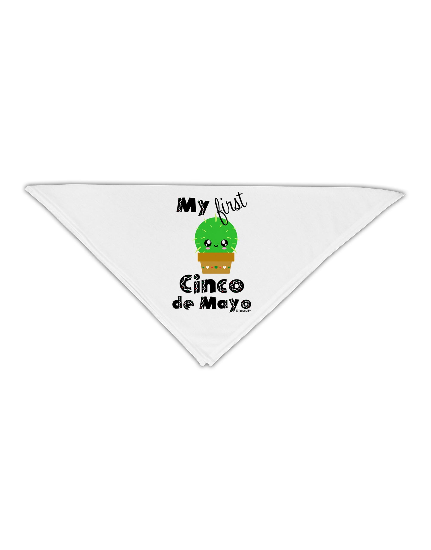 My First Cinco de Mayo - Cute Cactus Design Adult 19" Square Bandana by TooLoud-Square Bandanas-TooLoud-White-One-Size-Adult-Davson Sales