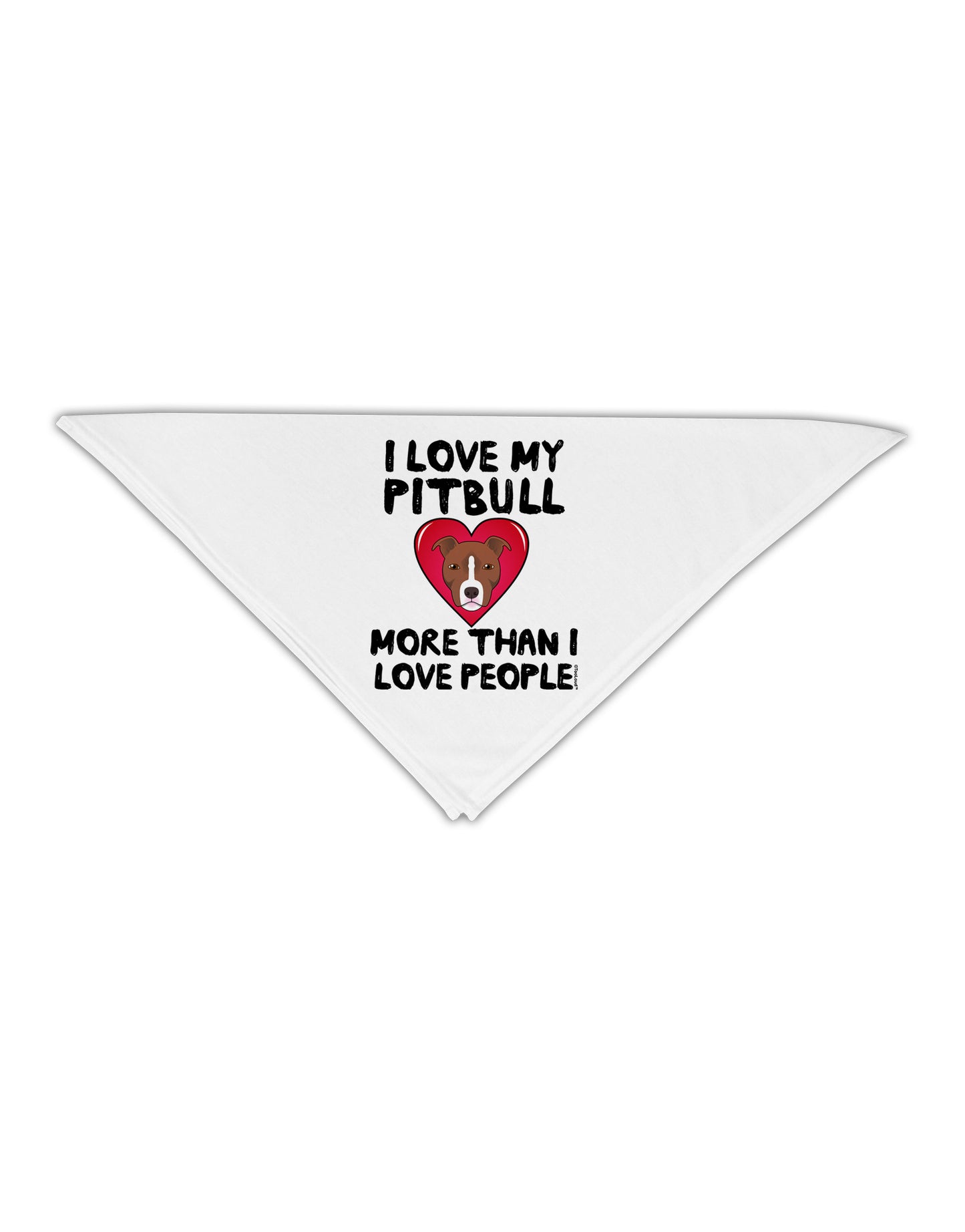 Love Pitbull More Than People Adult 19" Square Bandana-Square Bandanas-TooLoud-White-One-Size-Adult-Davson Sales