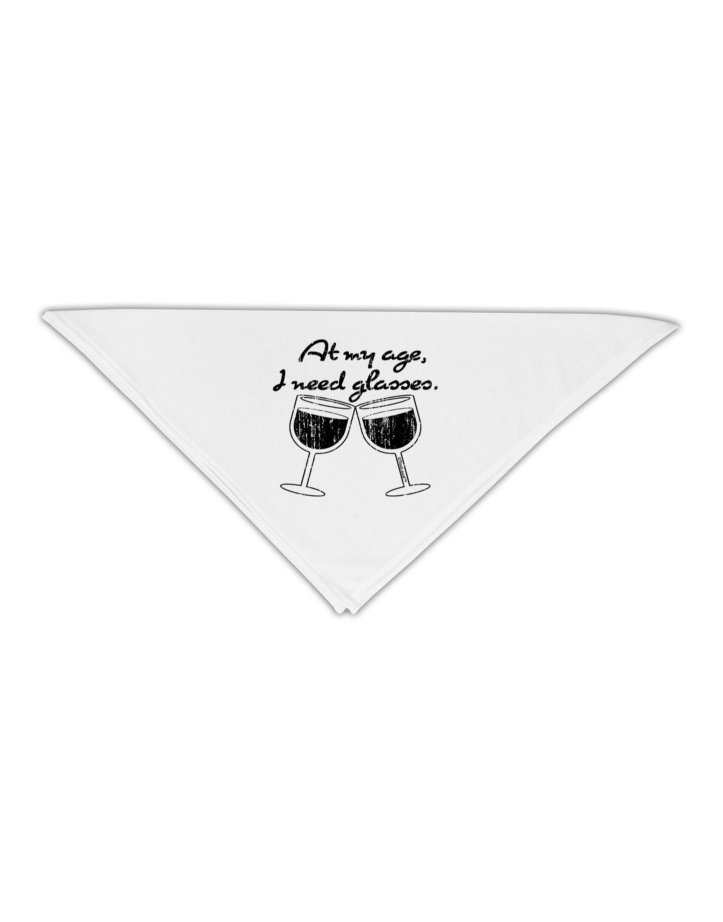 At My Age I Need Glasses - Wine Distressed Adult 19" Square Bandana by TooLoud-Square Bandanas-TooLoud-White-One-Size-Adult-Davson Sales