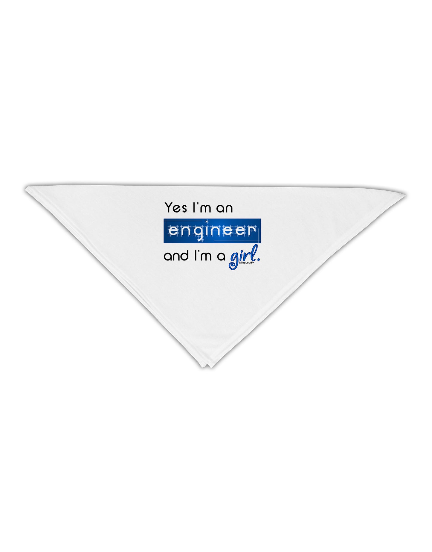 TooLoud Yes I am a Engineer Girl Adult 19" Square Bandana-Square Bandanas-TooLoud-White-One-Size-Adult-Davson Sales