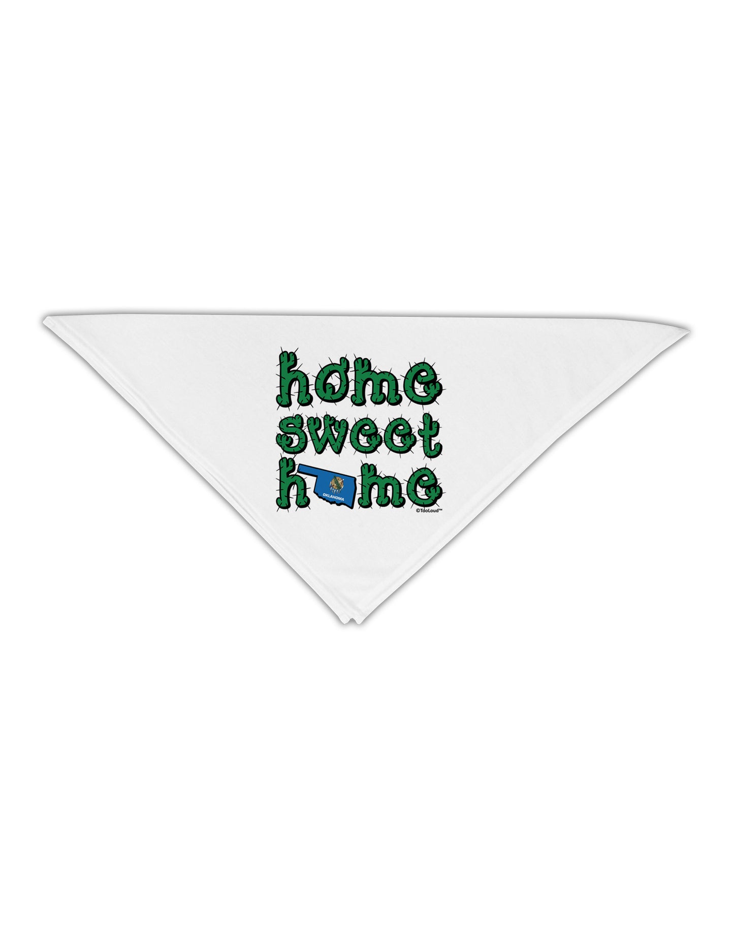 Home Sweet Home - Oklahoma - Cactus and State Flag Adult 19" Square Bandana by TooLoud-Square Bandanas-TooLoud-White-One-Size-Adult-Davson Sales