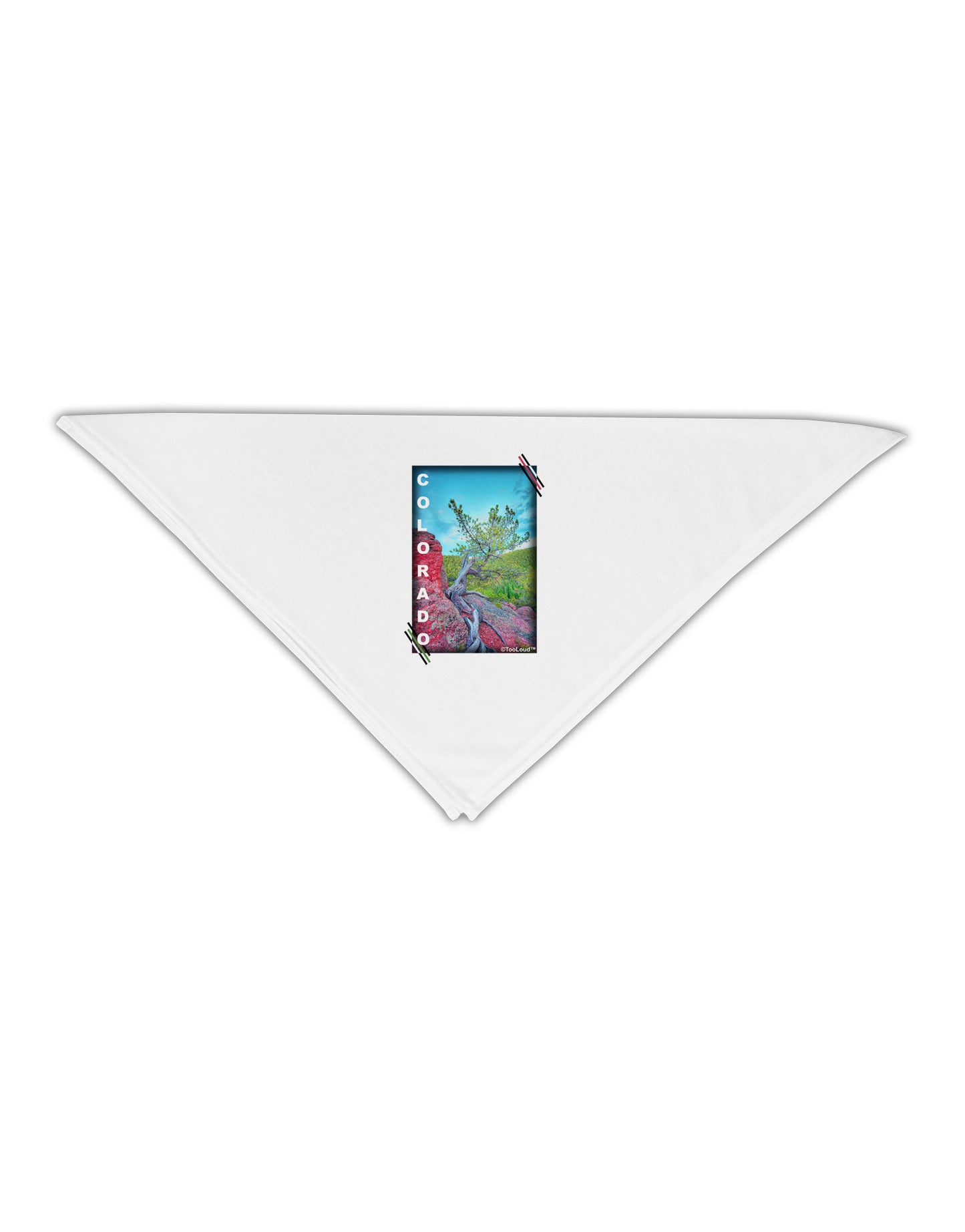 CO Cliffside Tree Text Adult 19" Square Bandana-Square Bandanas-TooLoud-White-One-Size-Adult-Davson Sales