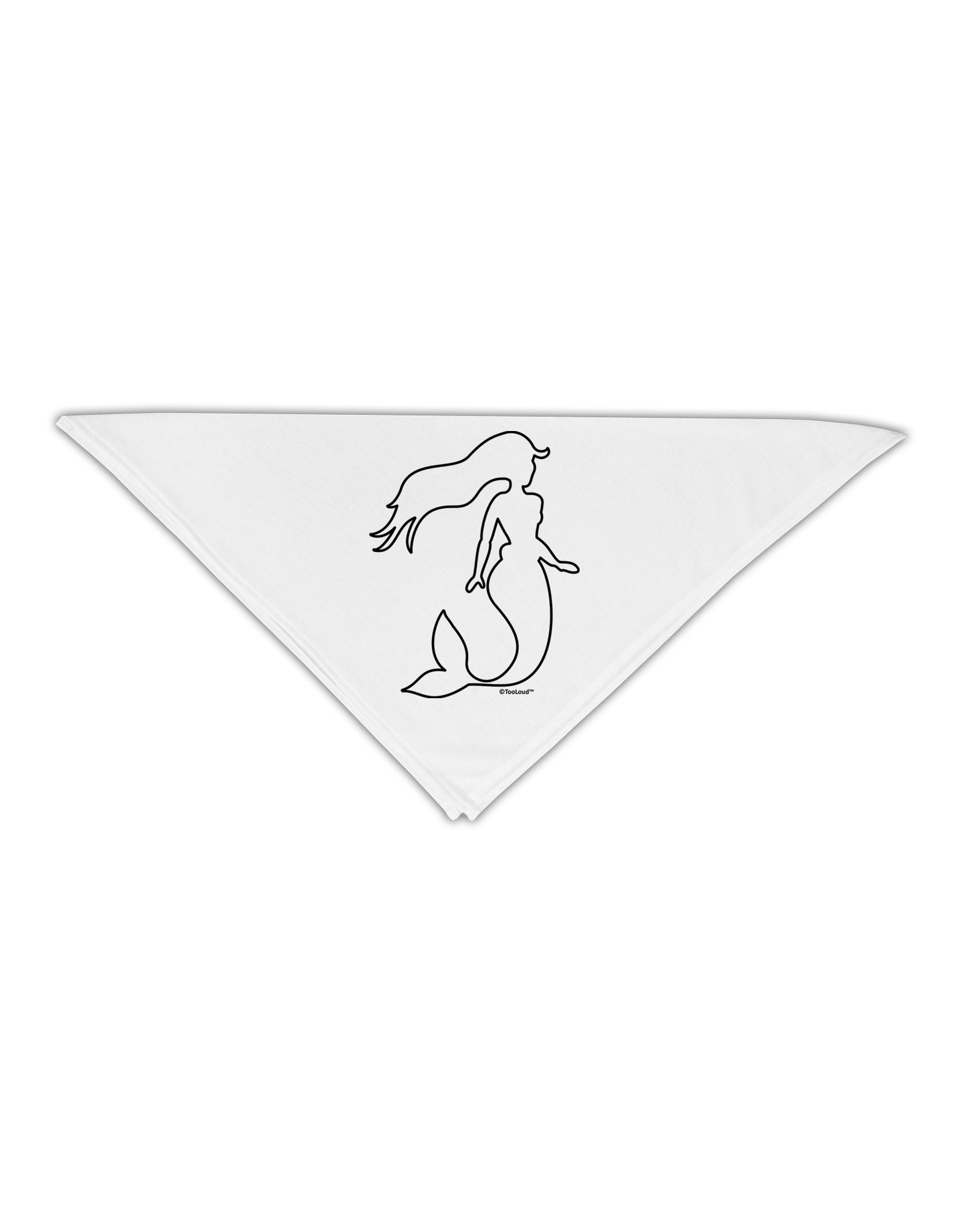 Mermaid Outline Adult 19" Square Bandana-Square Bandanas-TooLoud-White-One-Size-Adult-Davson Sales