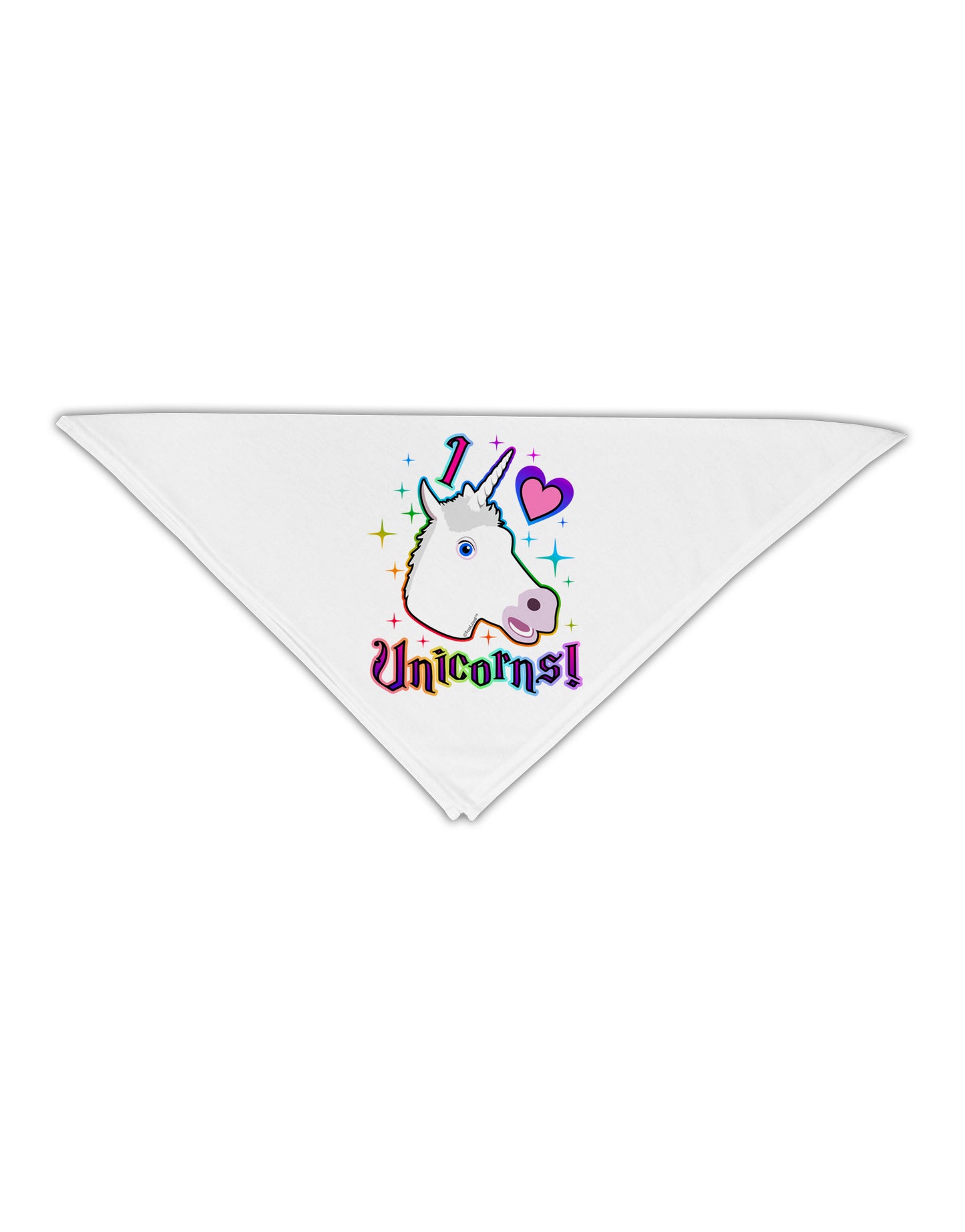 I love Unicorns Adult 19" Square Bandana-Square Bandanas-TooLoud-White-One-Size-Adult-Davson Sales