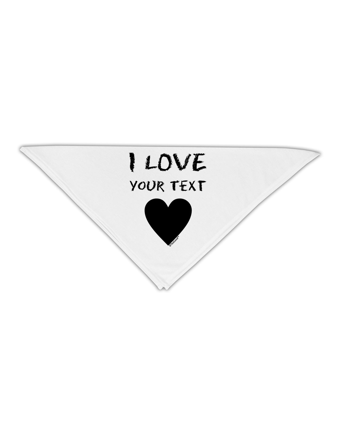 Personalized I Love Customized Adult 19" Square Bandana-Square Bandanas-TooLoud-White-One-Size-Adult-Davson Sales