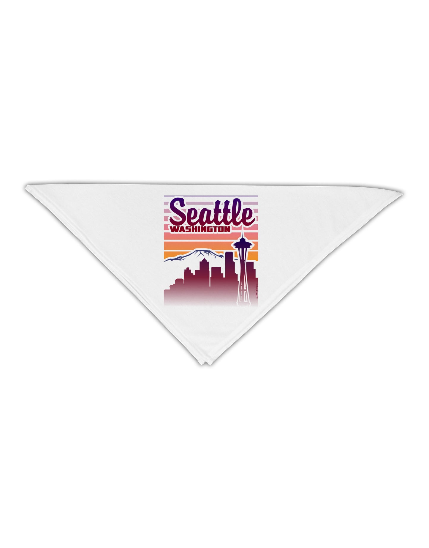 Seattle Washington Sunset Adult 19" Square Bandana-Square Bandanas-TooLoud-White-One-Size-Adult-Davson Sales