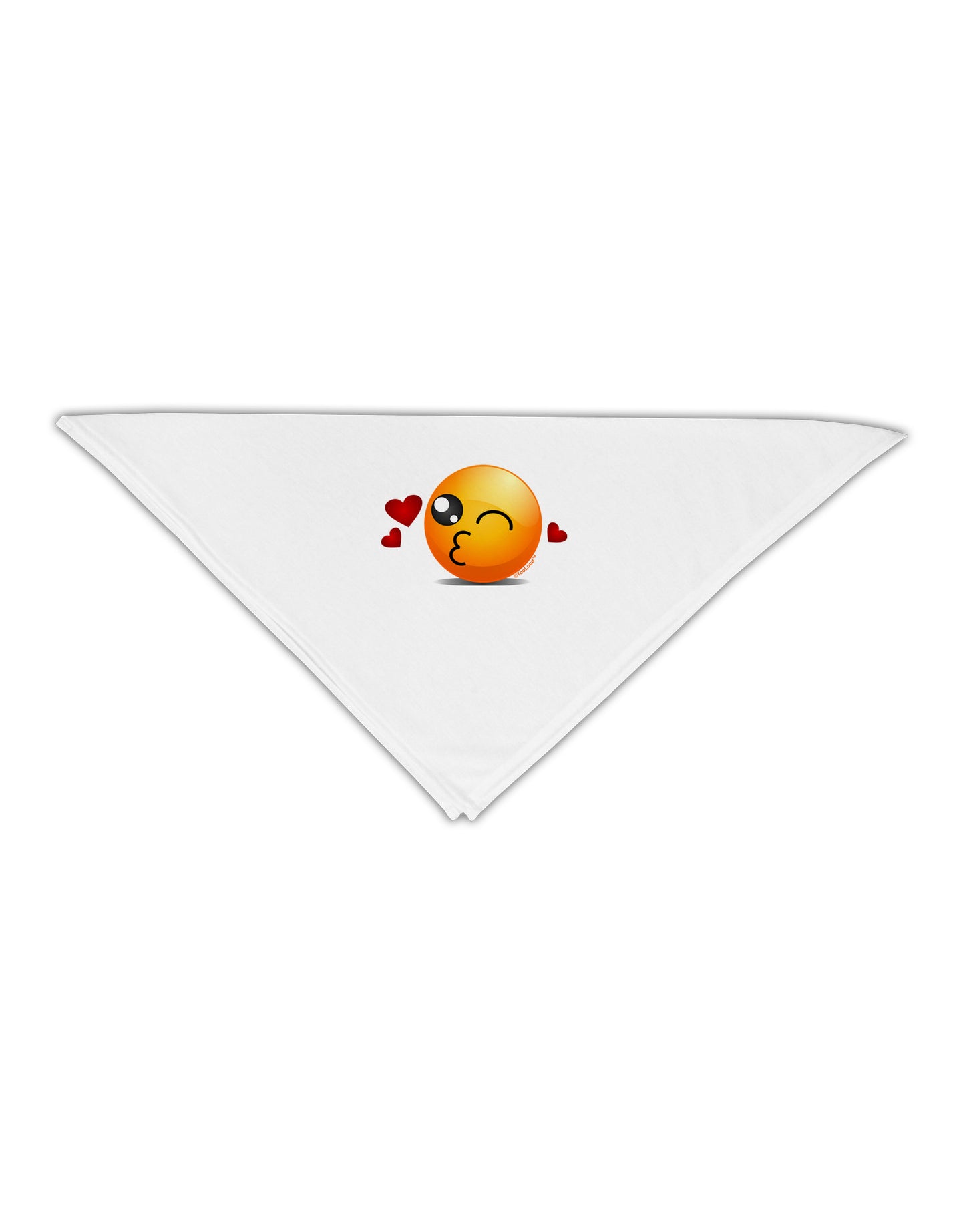Kissy Face Emoji Adult 19" Square Bandana-Square Bandanas-TooLoud-White-One-Size-Adult-Davson Sales