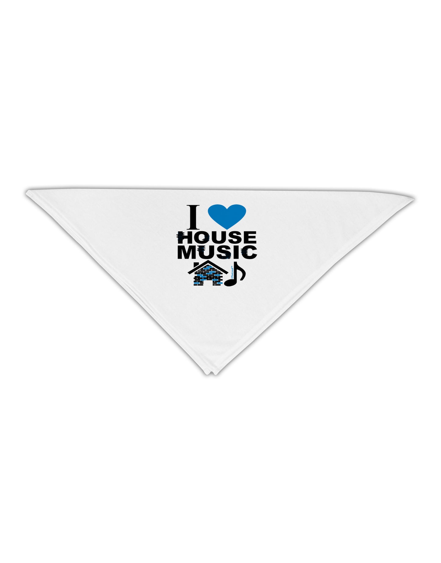 I Love House Blue Adult 19" Square Bandana-Square Bandanas-TooLoud-White-One-Size-Adult-Davson Sales