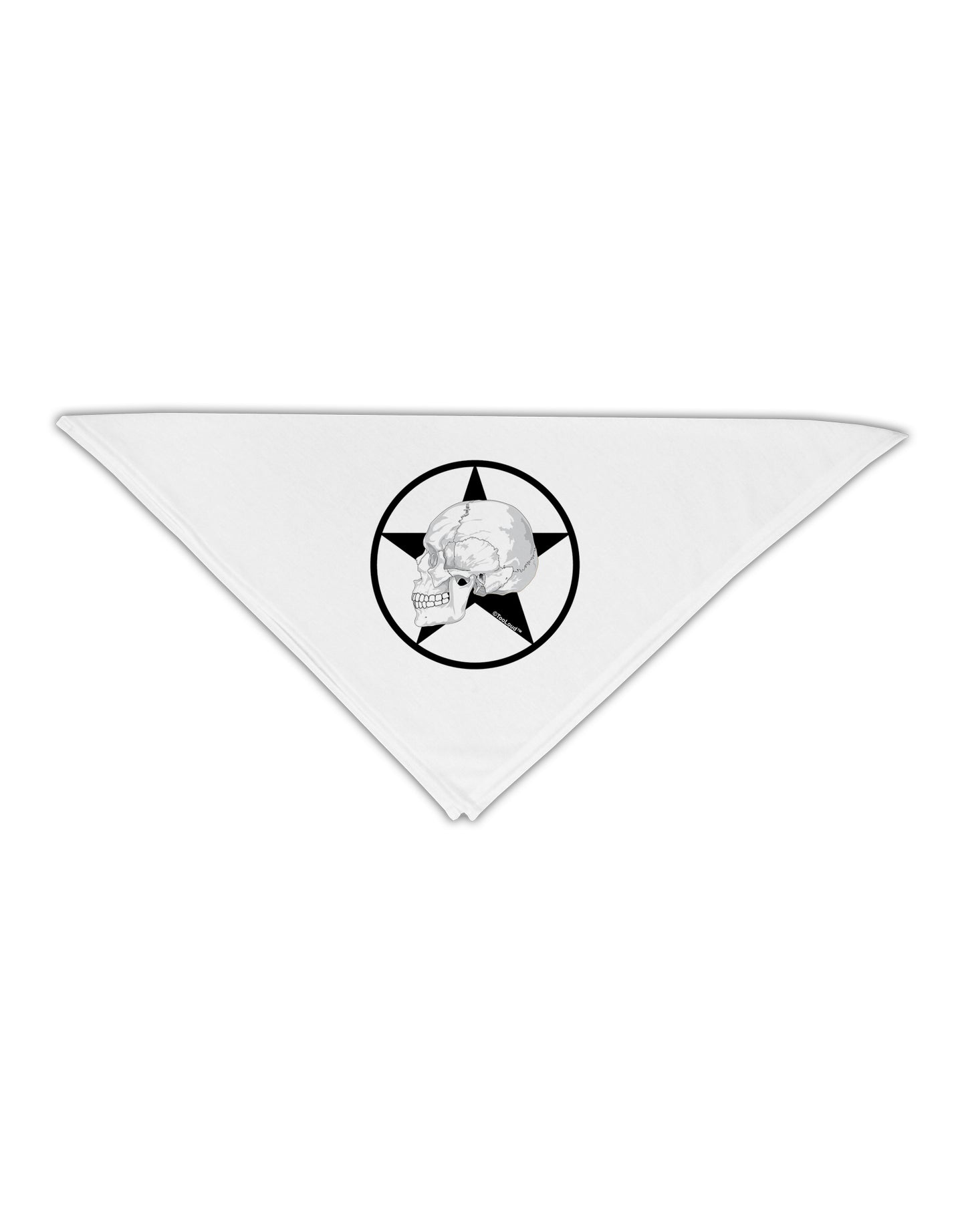 White Skull With Star Adult 19" Square Bandana by TooLoud-Square Bandanas-TooLoud-White-One-Size-Adult-Davson Sales