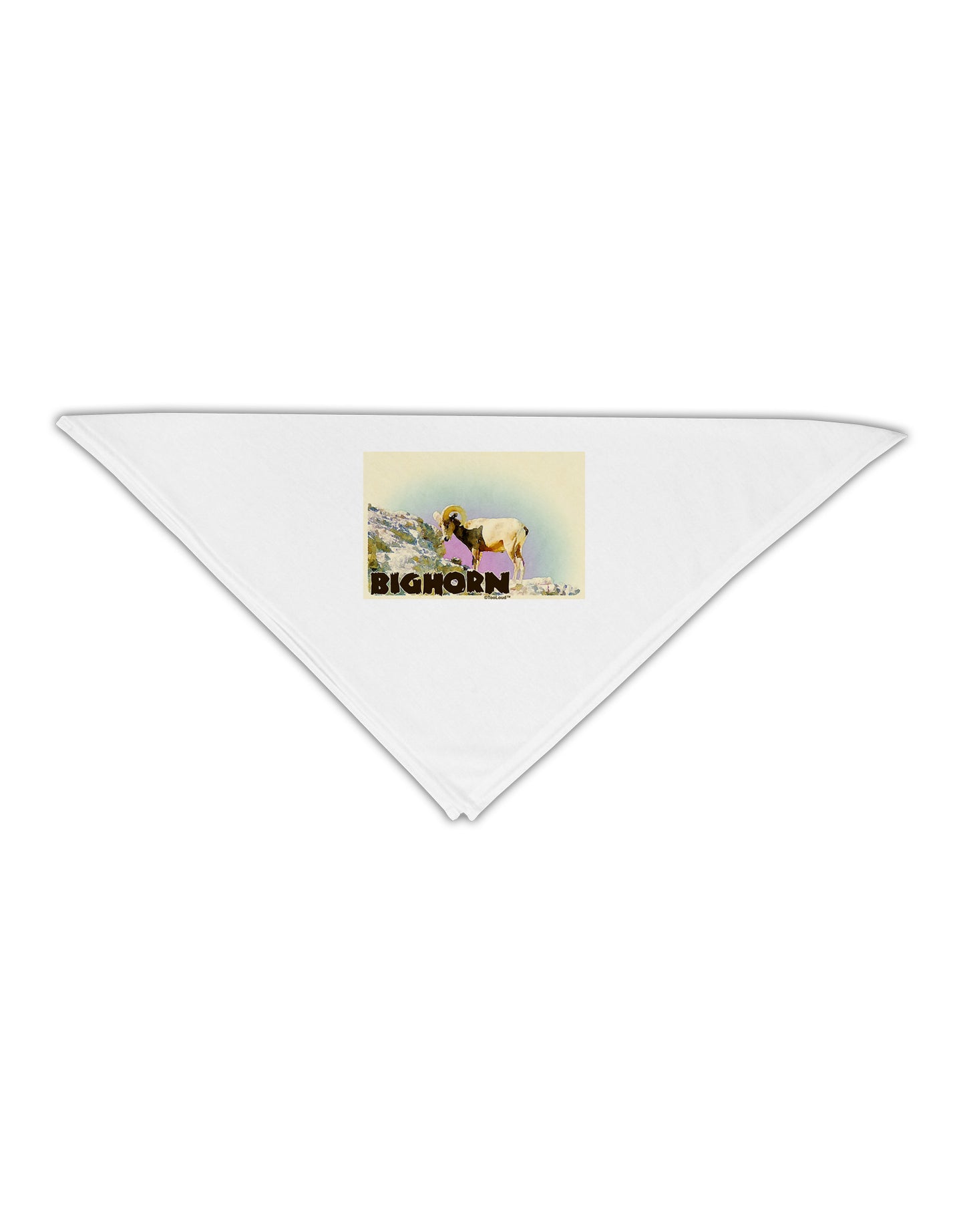 Bighorn Ram WatercolorText Adult 19" Square Bandana-Square Bandanas-TooLoud-White-One-Size-Adult-Davson Sales