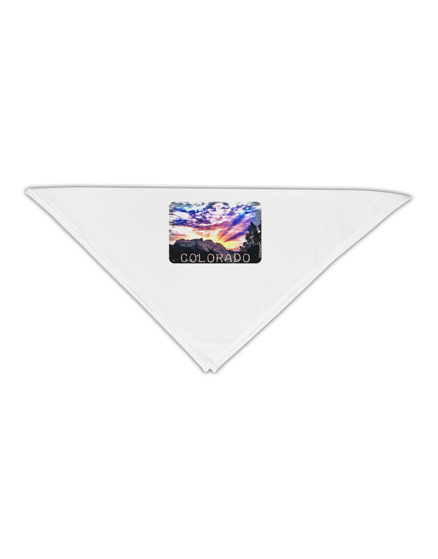 Colorado Rainbow Sunset Text Adult 19" Square Bandana-Square Bandanas-TooLoud-White-One-Size-Adult-Davson Sales