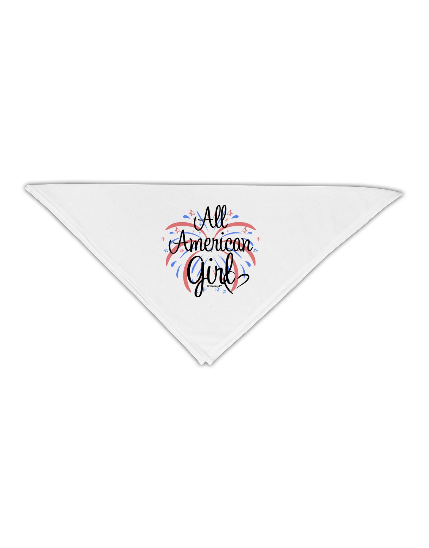 All American Girl - Fireworks and Heart Adult 19" Square Bandana by TooLoud-Square Bandanas-TooLoud-White-One-Size-Adult-Davson Sales