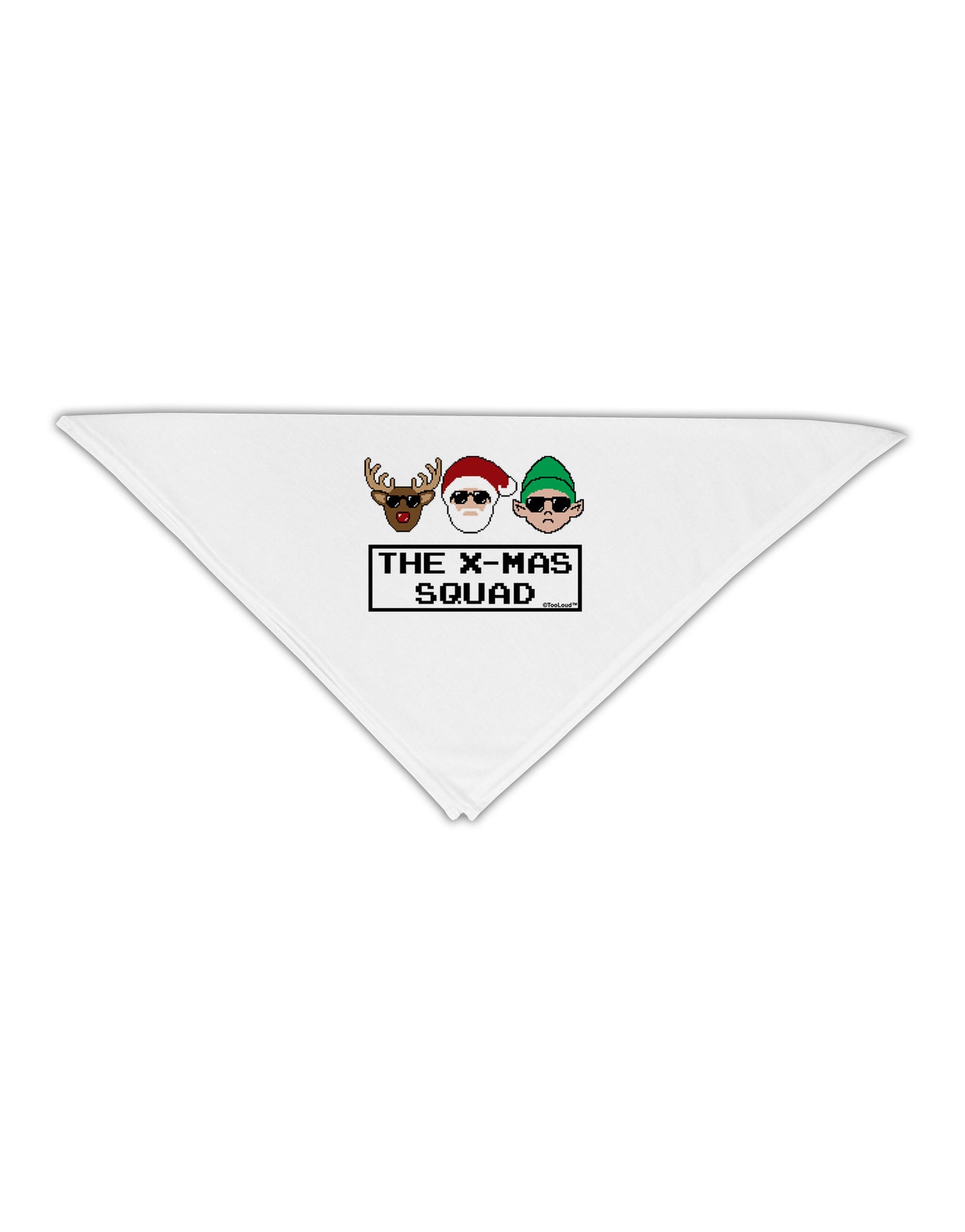 The X-mas Squad Text Adult 19" Square Bandana-Square Bandanas-TooLoud-White-One-Size-Adult-Davson Sales