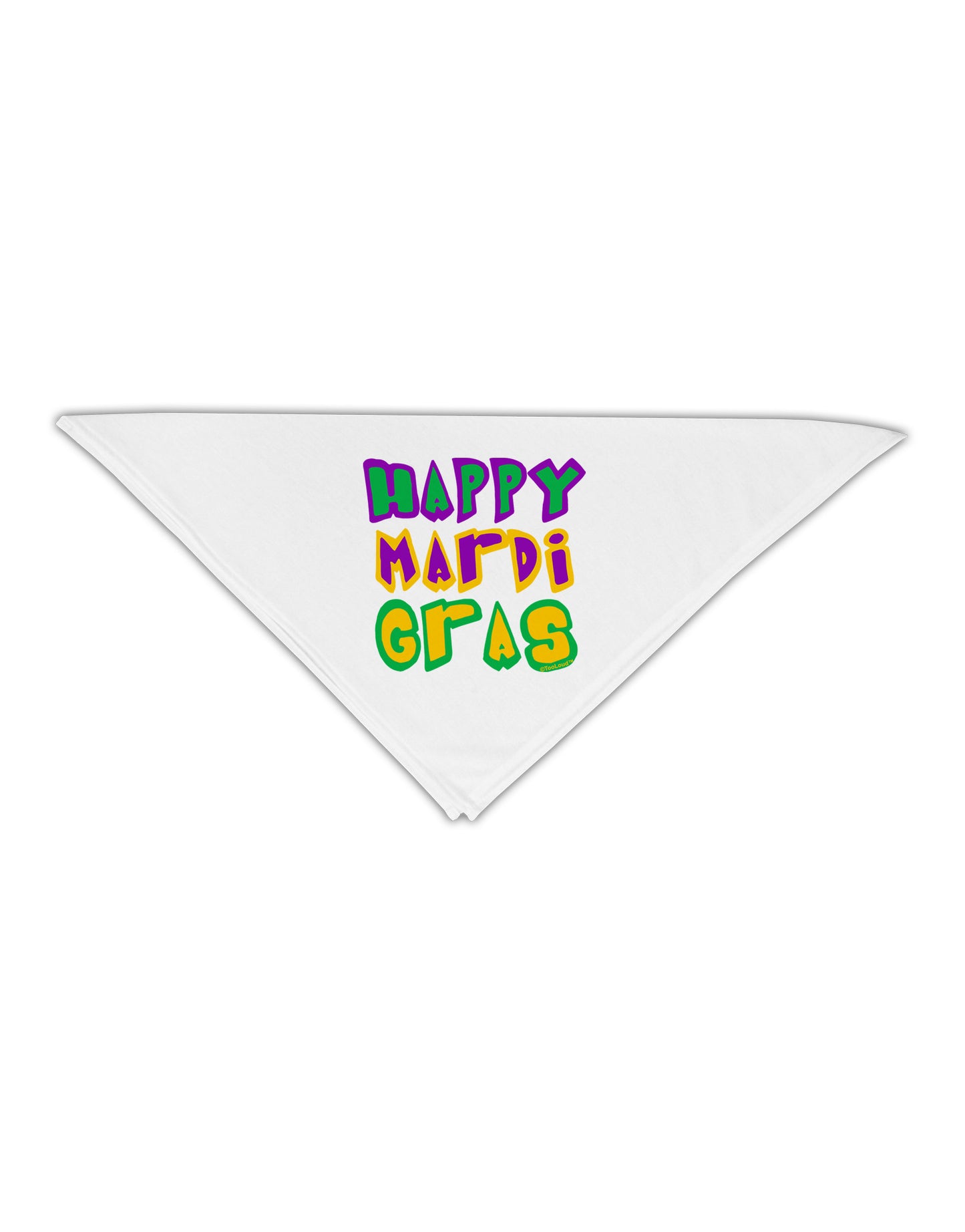 Happy Mardi Gras Text 2 Adult 19" Square Bandana-Square Bandanas-TooLoud-White-One-Size-Adult-Davson Sales