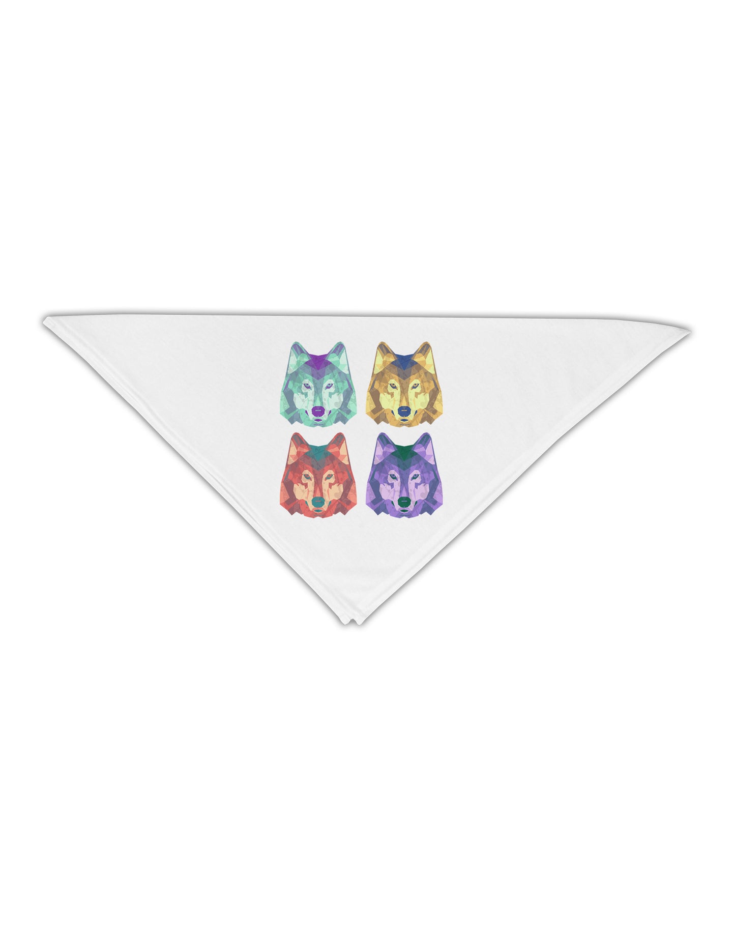 Geometric Wolf Head Pop Art Adult 19" Square Bandana-Square Bandanas-TooLoud-White-One-Size-Adult-Davson Sales