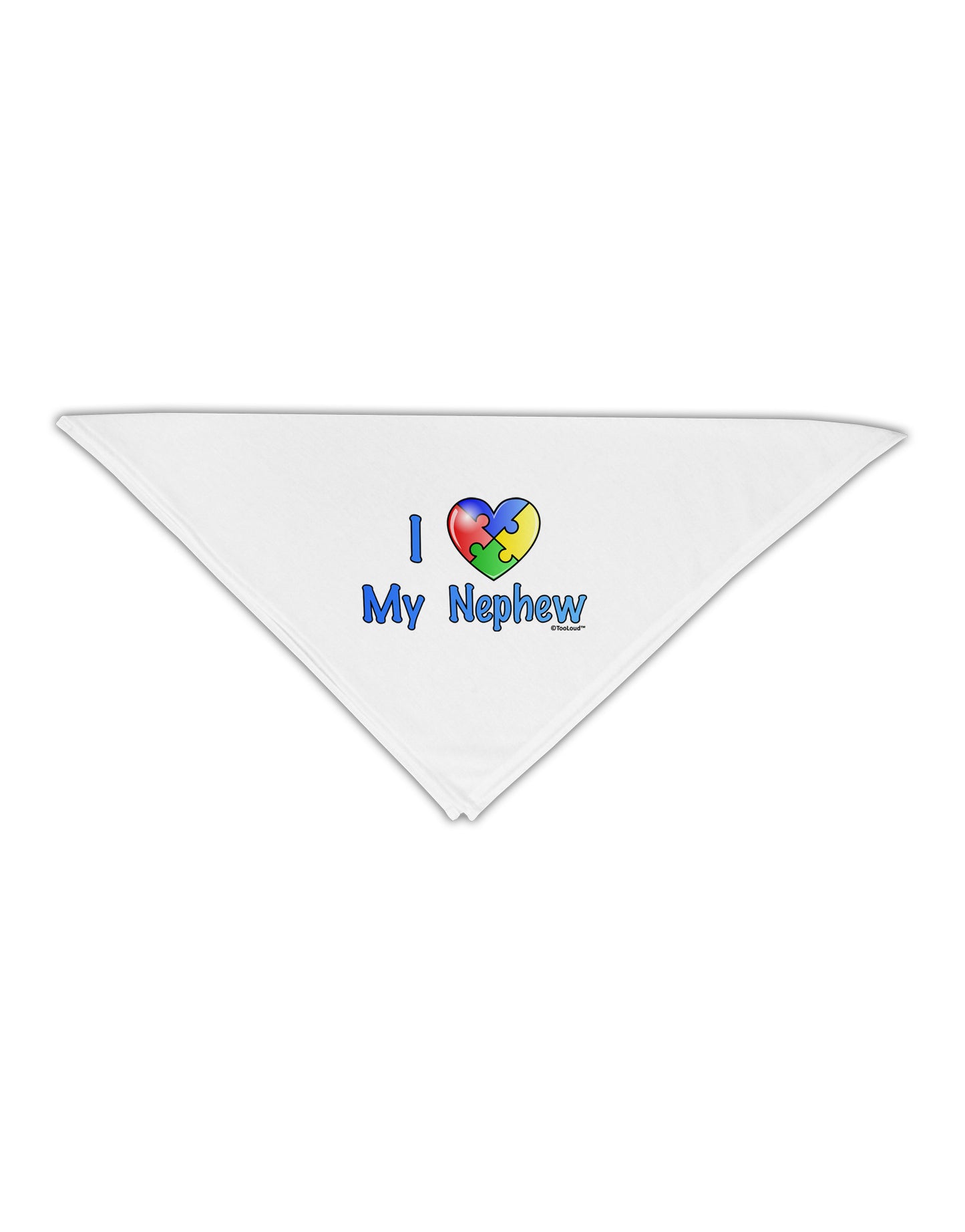 I Heart My Nephew - Autism Awareness Adult 19" Square Bandana by TooLoud-Square Bandanas-TooLoud-White-One-Size-Adult-Davson Sales