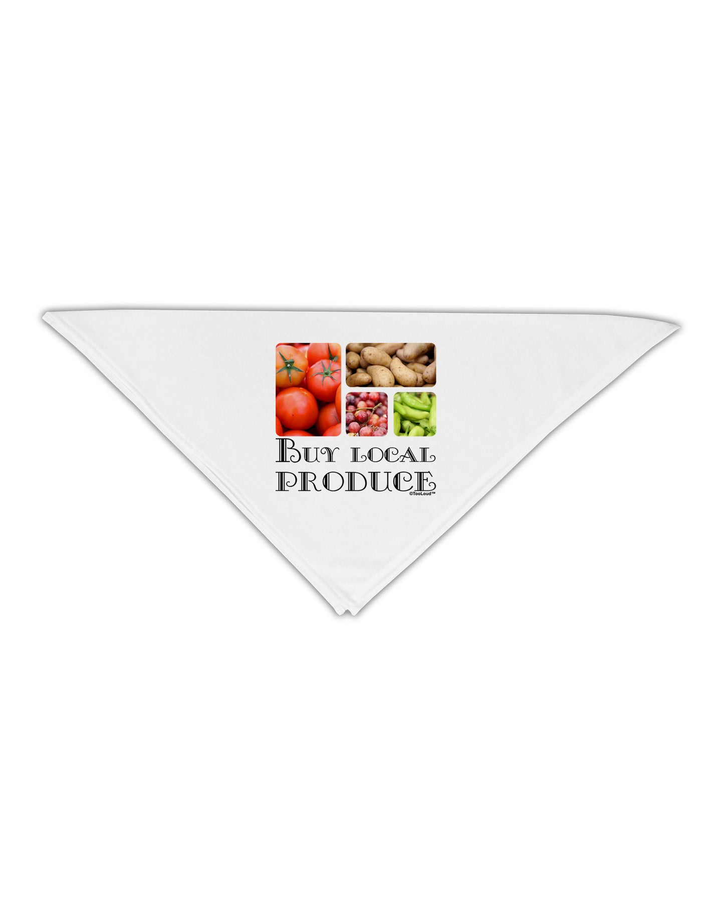 Buy Local Produce Text Adult 19" Square Bandana-Square Bandanas-TooLoud-White-One-Size-Adult-Davson Sales