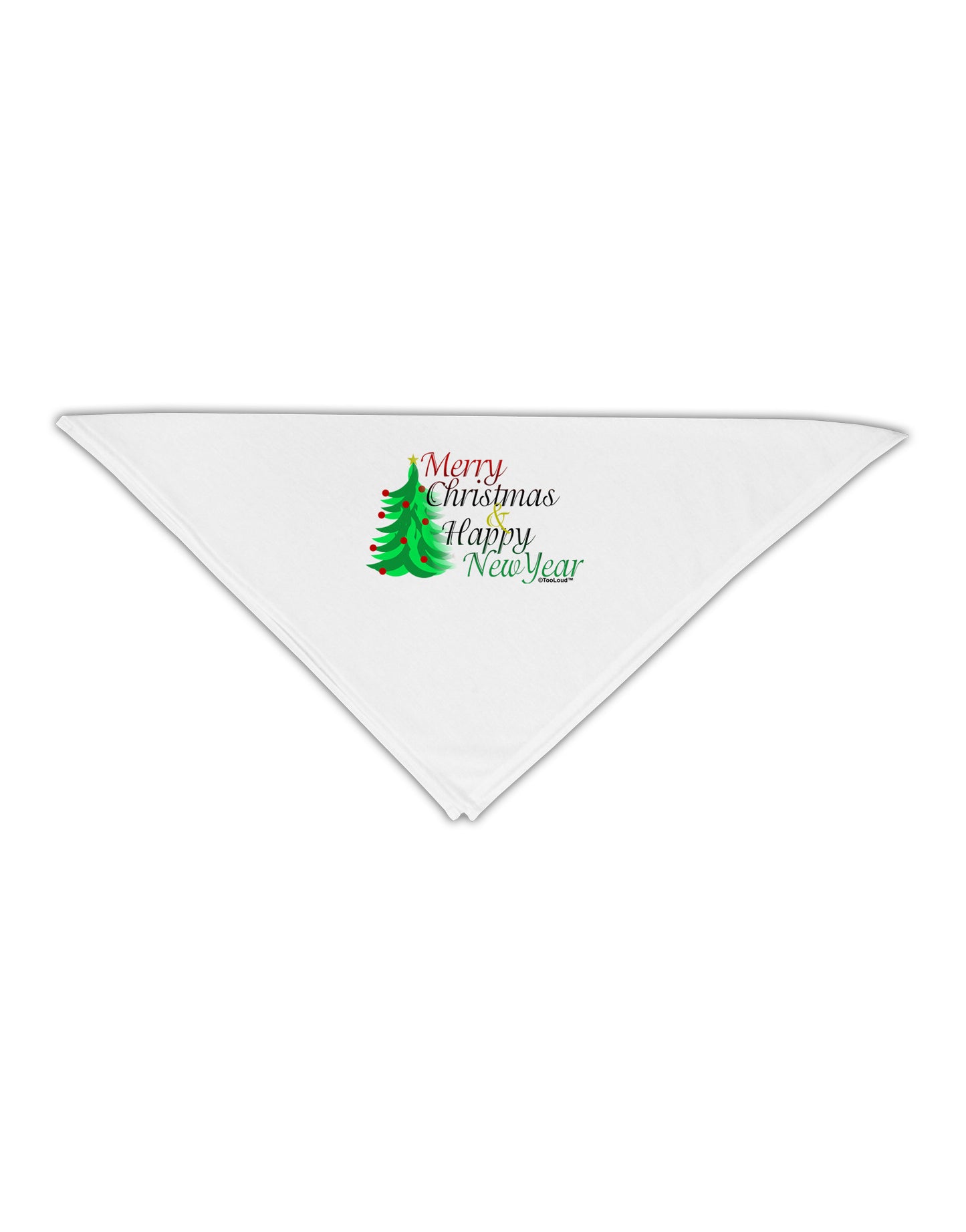 Merry Christmas & Happy New Year Adult 19" Square Bandana-Square Bandanas-TooLoud-White-One-Size-Adult-Davson Sales
