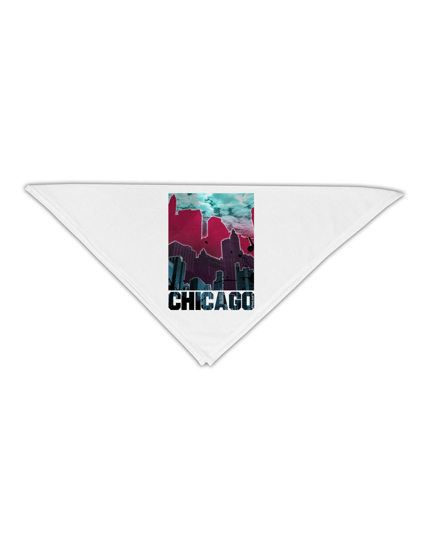 Chicago Abstract 2 Adult 19" Square Bandana-Square Bandanas-TooLoud-White-One-Size-Adult-Davson Sales