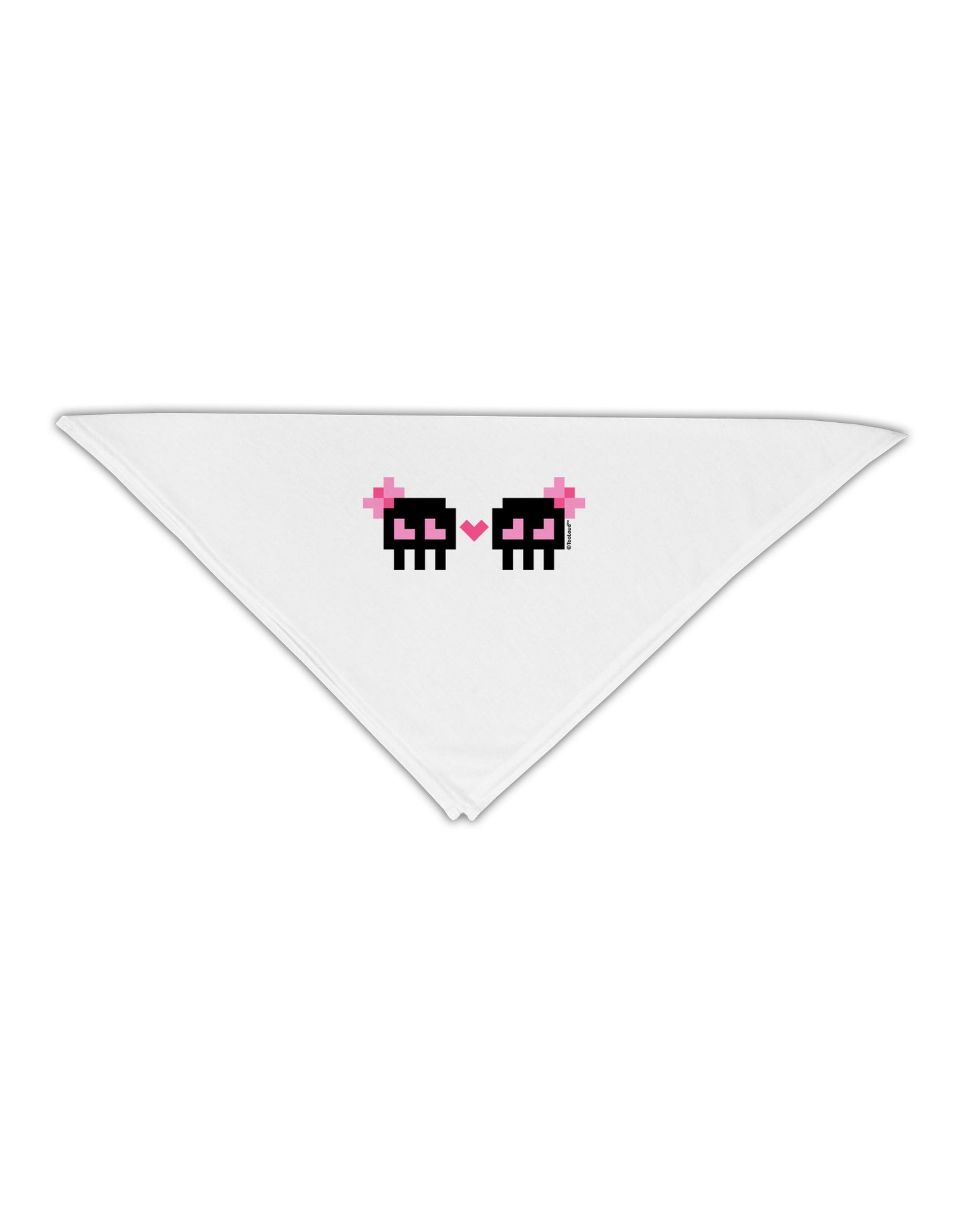 8-Bit Skull Love - Girl and Girl Adult 19" Square Bandana-Square Bandanas-TooLoud-White-One-Size-Adult-Davson Sales