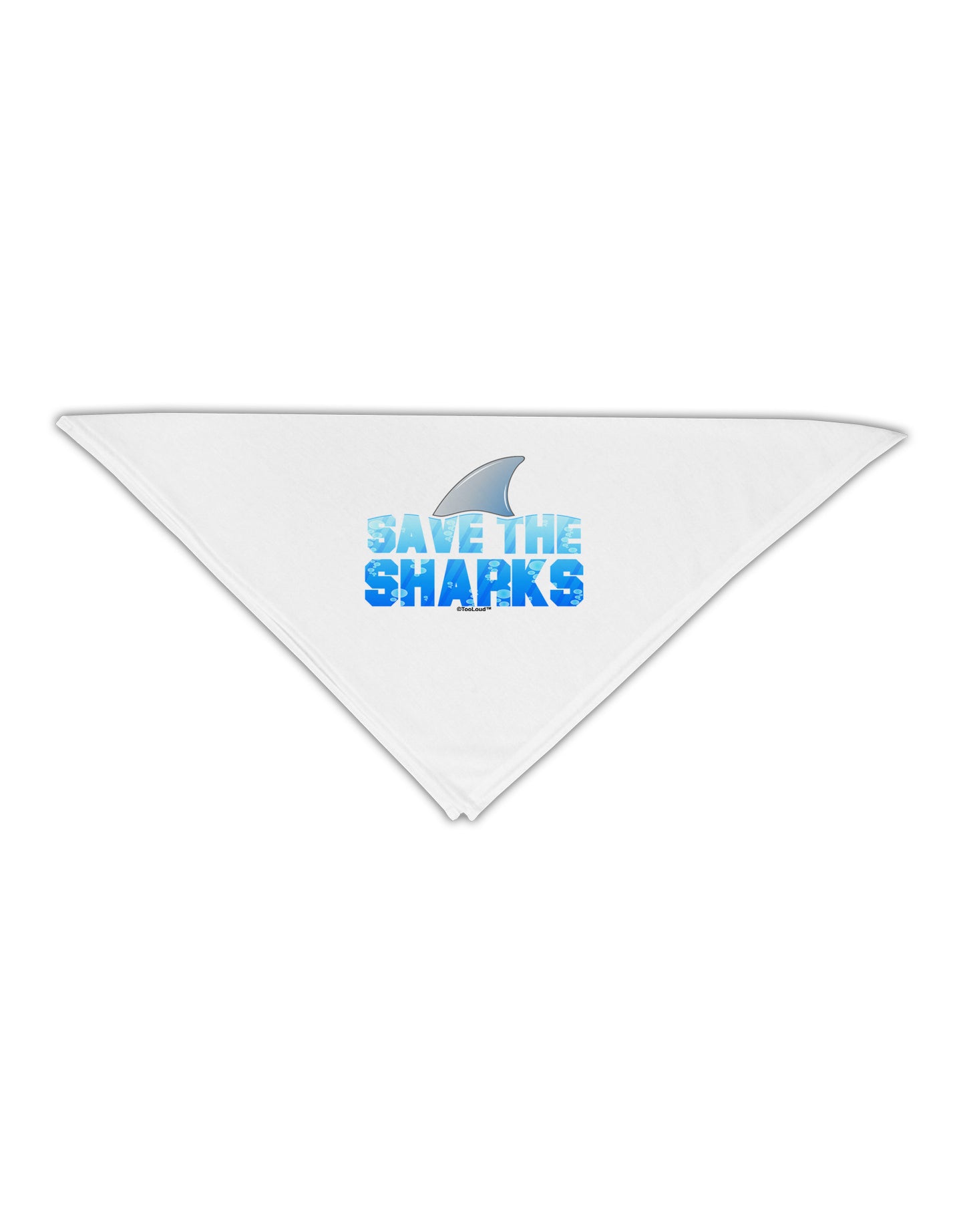 Save The Sharks - Fin Color Adult 19" Square Bandana by TooLoud-Square Bandanas-TooLoud-White-One-Size-Adult-Davson Sales