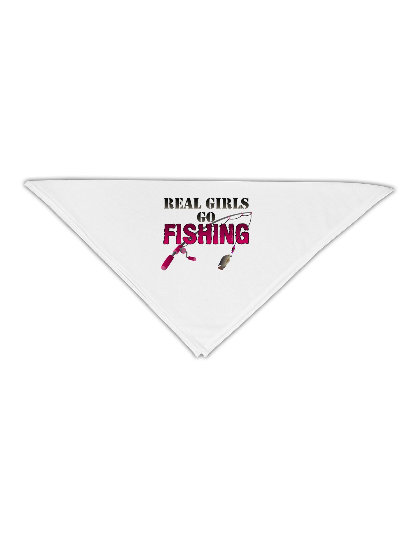 Real Girls Go Fishing Adult 19" Square Bandana-Square Bandanas-TooLoud-White-One-Size-Adult-Davson Sales