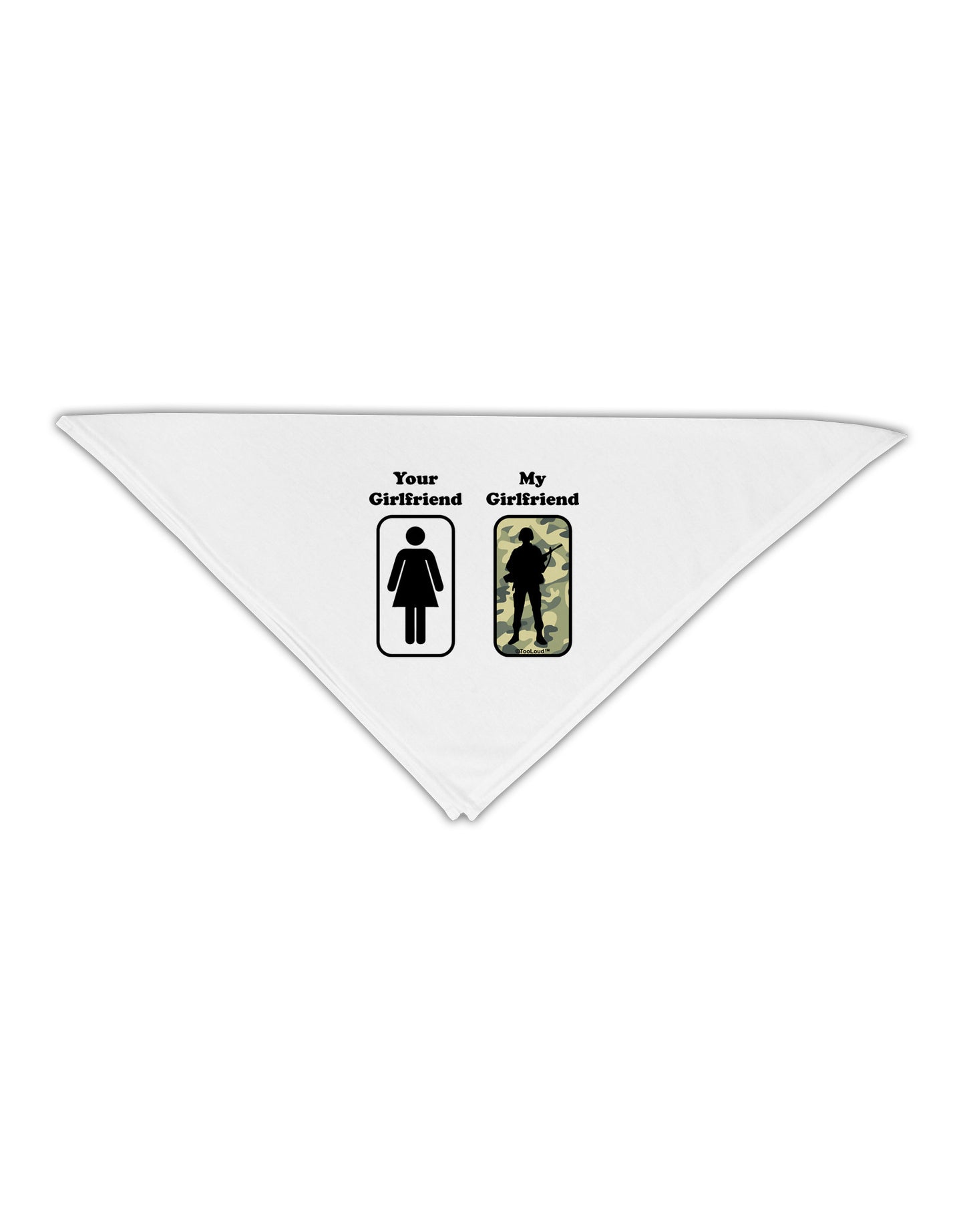 TooLoud Your Girlfriend My Girlfriend Military Adult 19" Square Bandana-Square Bandanas-TooLoud-White-One-Size-Adult-Davson Sales