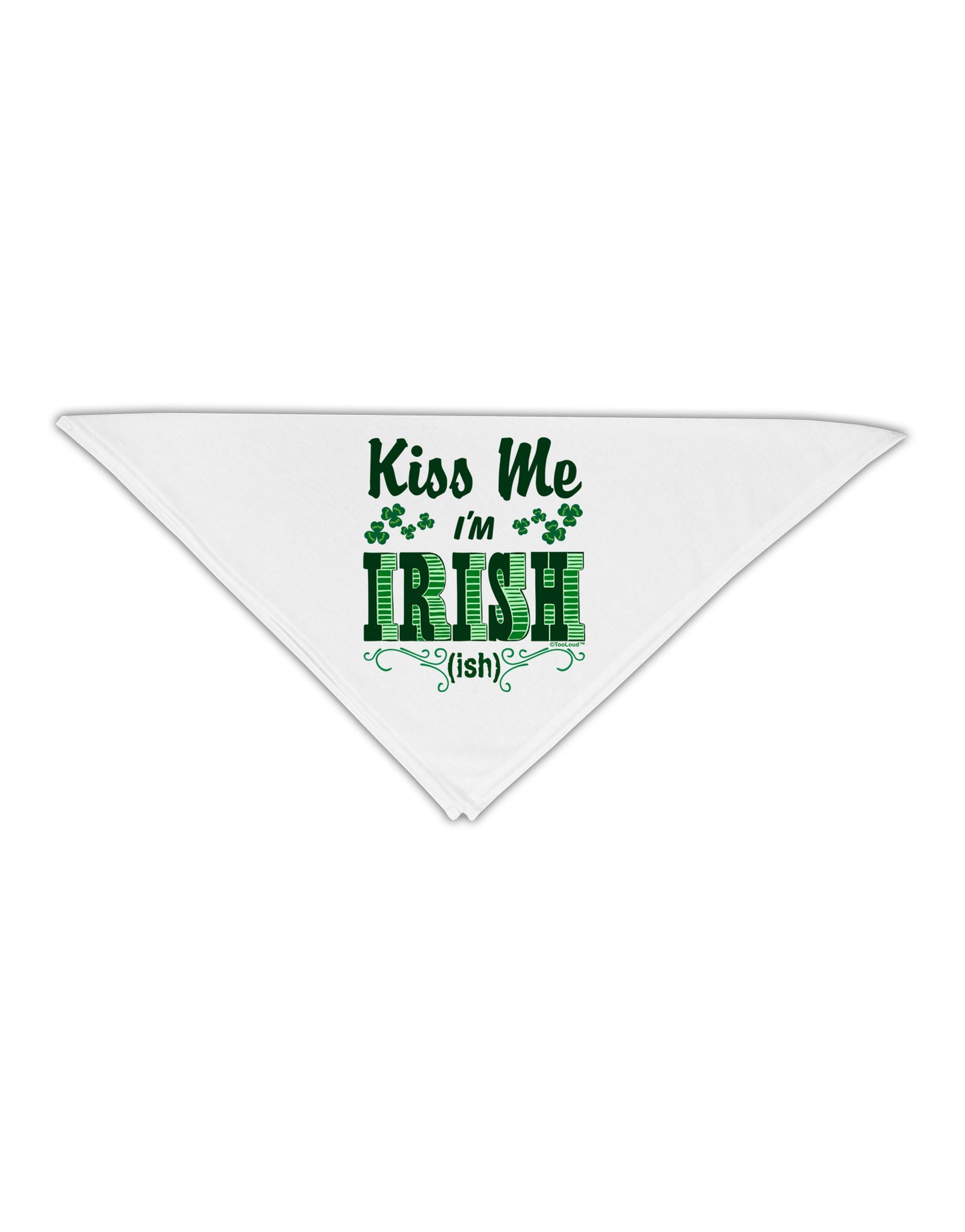Kiss Me I'm Irish-ish Adult 19" Square Bandana-Square Bandanas-TooLoud-White-One-Size-Adult-Davson Sales