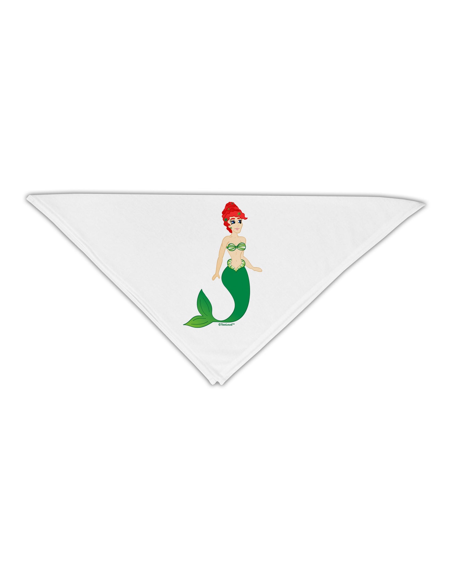 Mermaid Design - Green Adult 19" Square Bandana-Square Bandanas-TooLoud-White-One-Size-Adult-Davson Sales