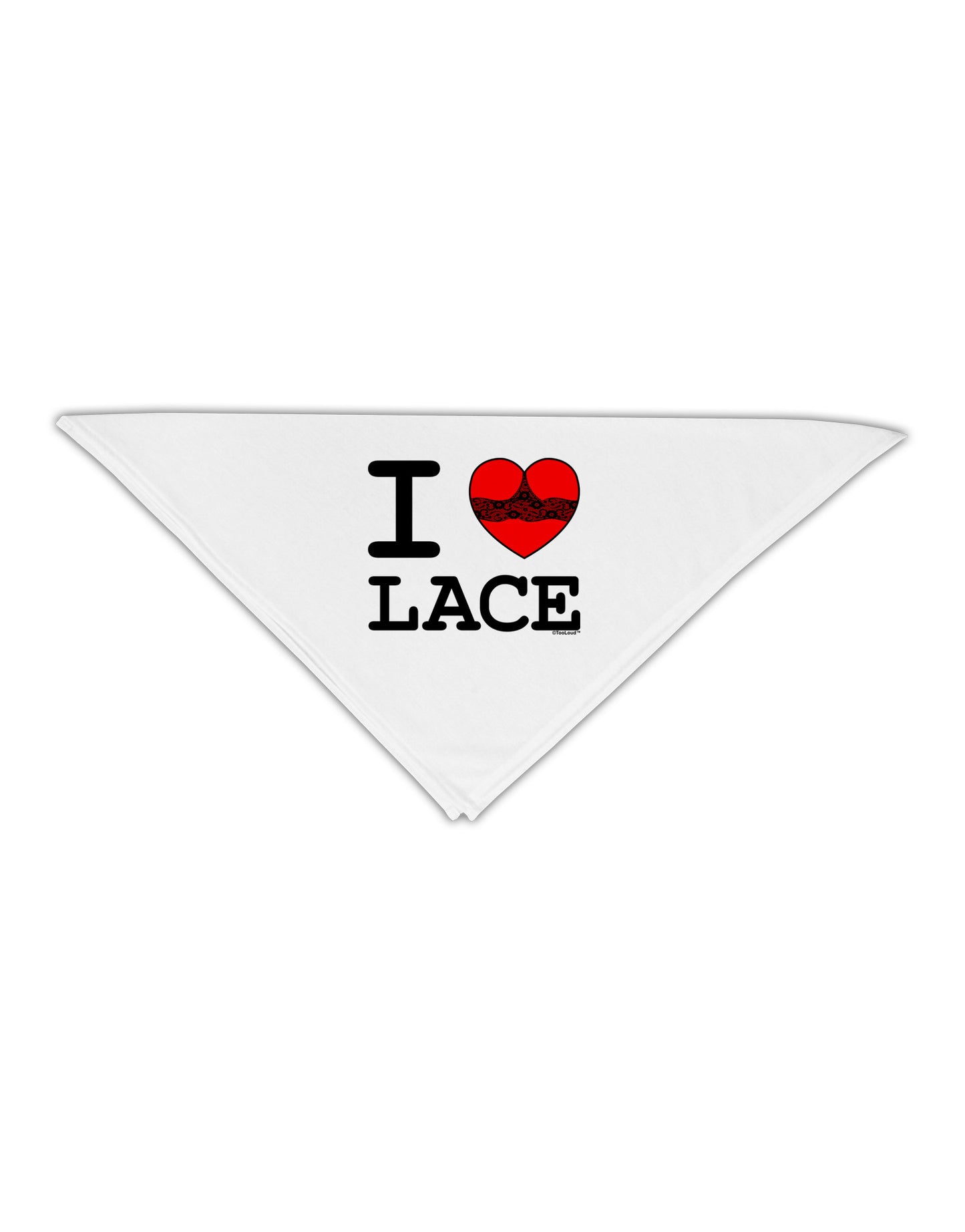 I Love Heart Lace Adult 19" Square Bandana-Square Bandanas-TooLoud-White-One-Size-Adult-Davson Sales