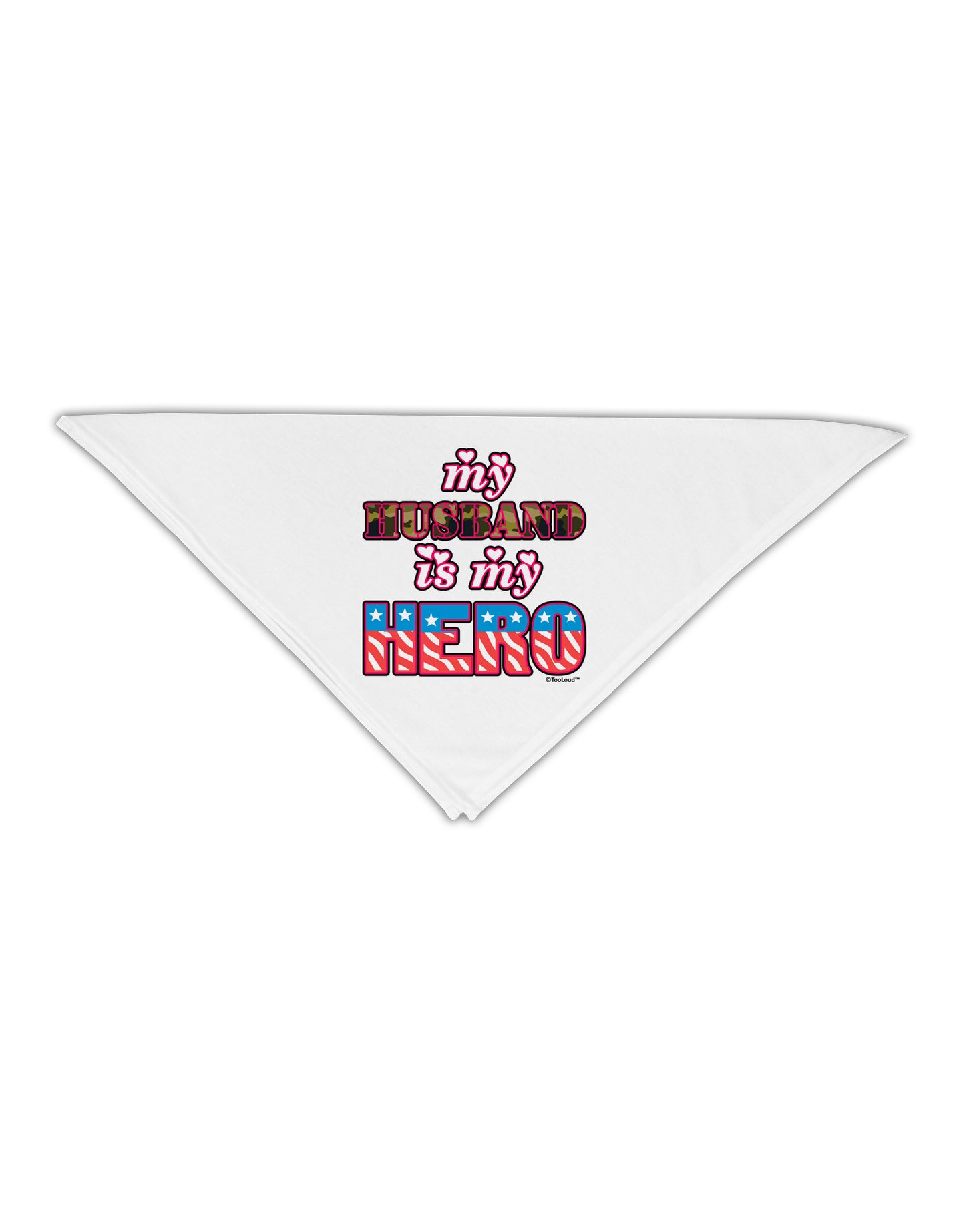 My Husband is My Hero - Armed Forces Adult 19" Square Bandana by TooLoud-Square Bandanas-TooLoud-White-One-Size-Adult-Davson Sales