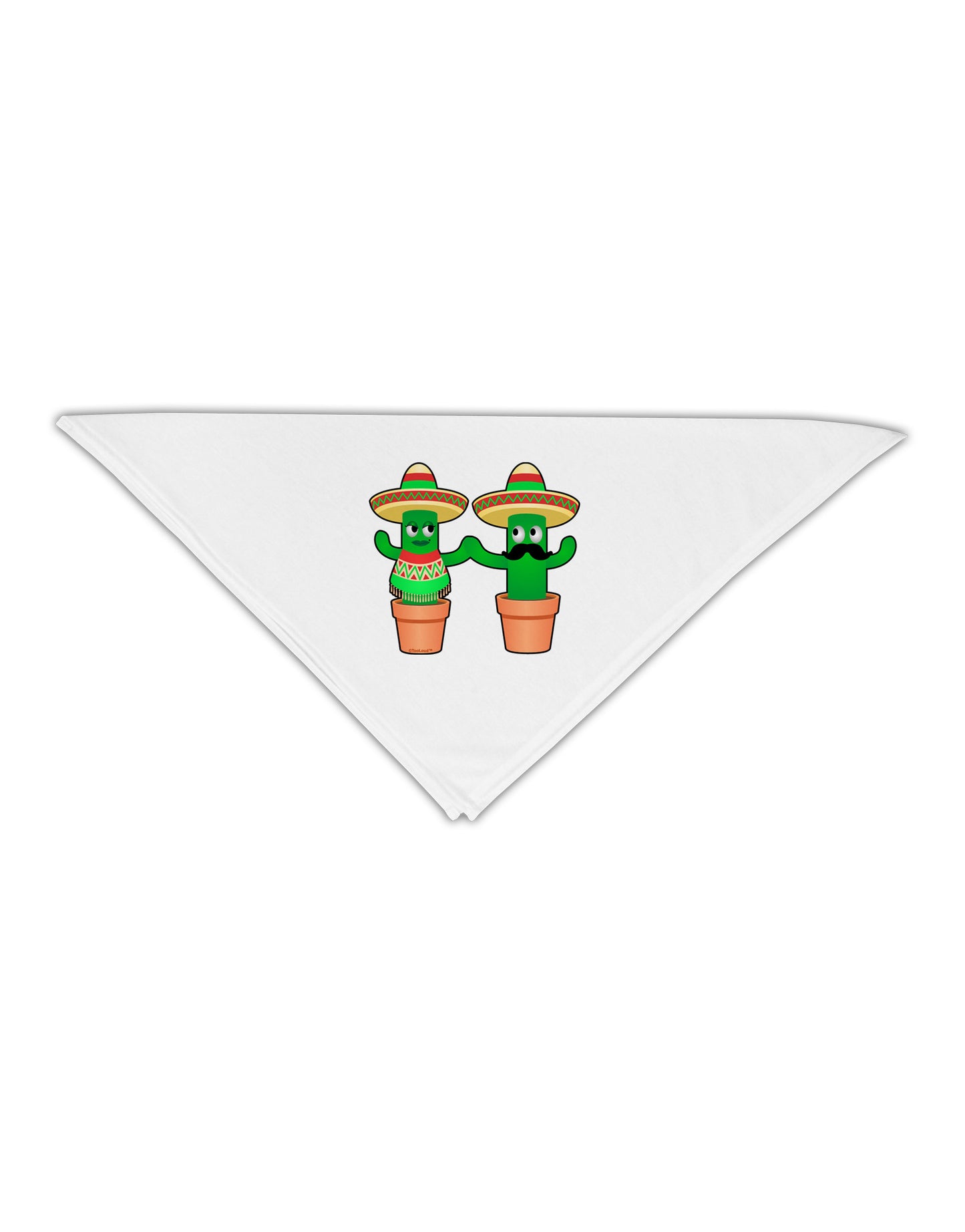 Fiesta Cactus Couple Adult 19" Square Bandana-Square Bandanas-TooLoud-White-One-Size-Adult-Davson Sales