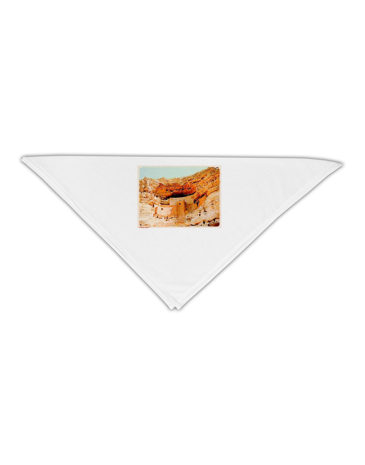 Montezuma Castle Watercolor Adult 19" Square Bandana-Square Bandanas-TooLoud-White-One-Size-Adult-Davson Sales